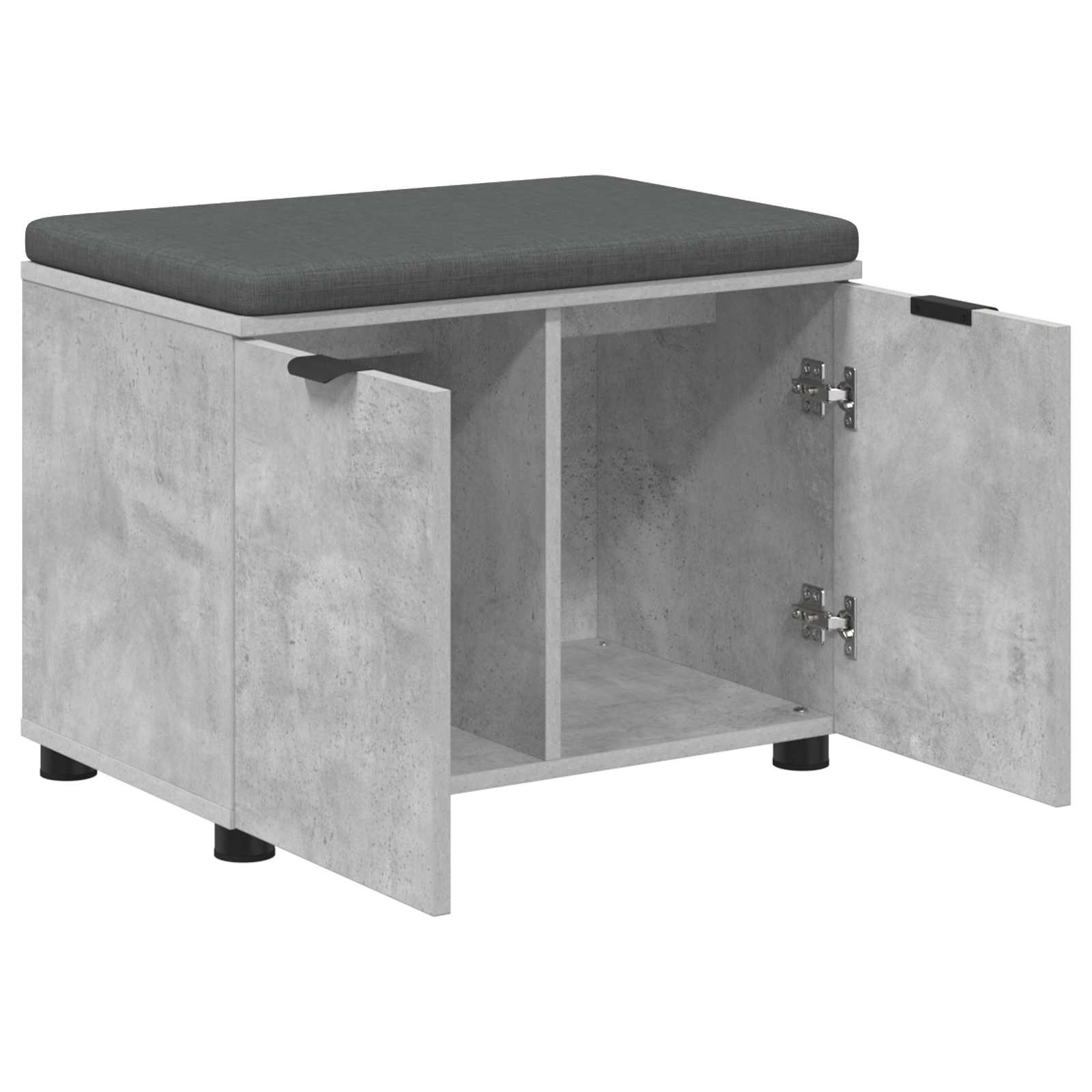 Koridoriaus suolas su pagalve Betono Pilka 60 x 38 x 46 cm