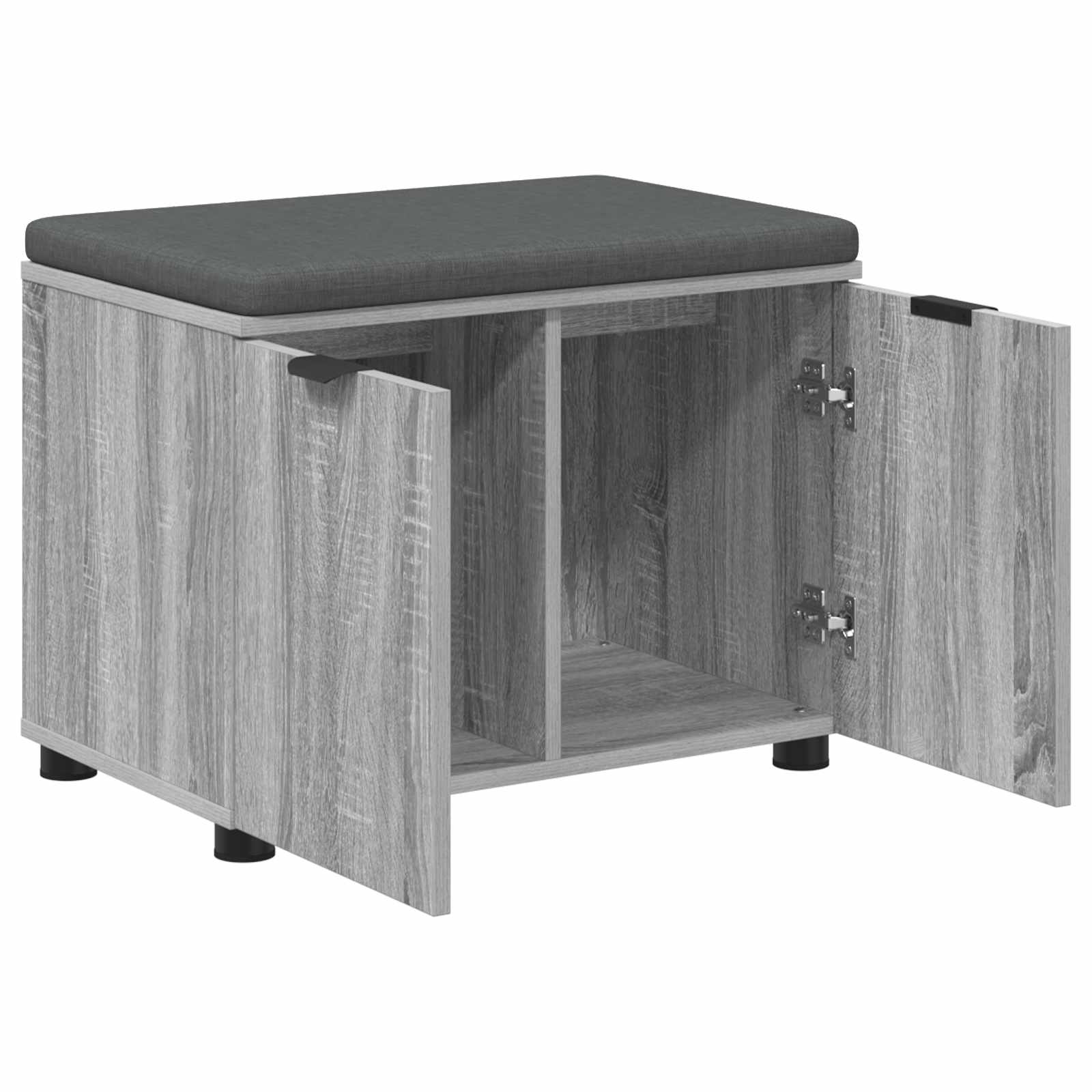 Koridoriaus suolas su pagalve Pilka Sonoma 60 x 38 x 46 cm