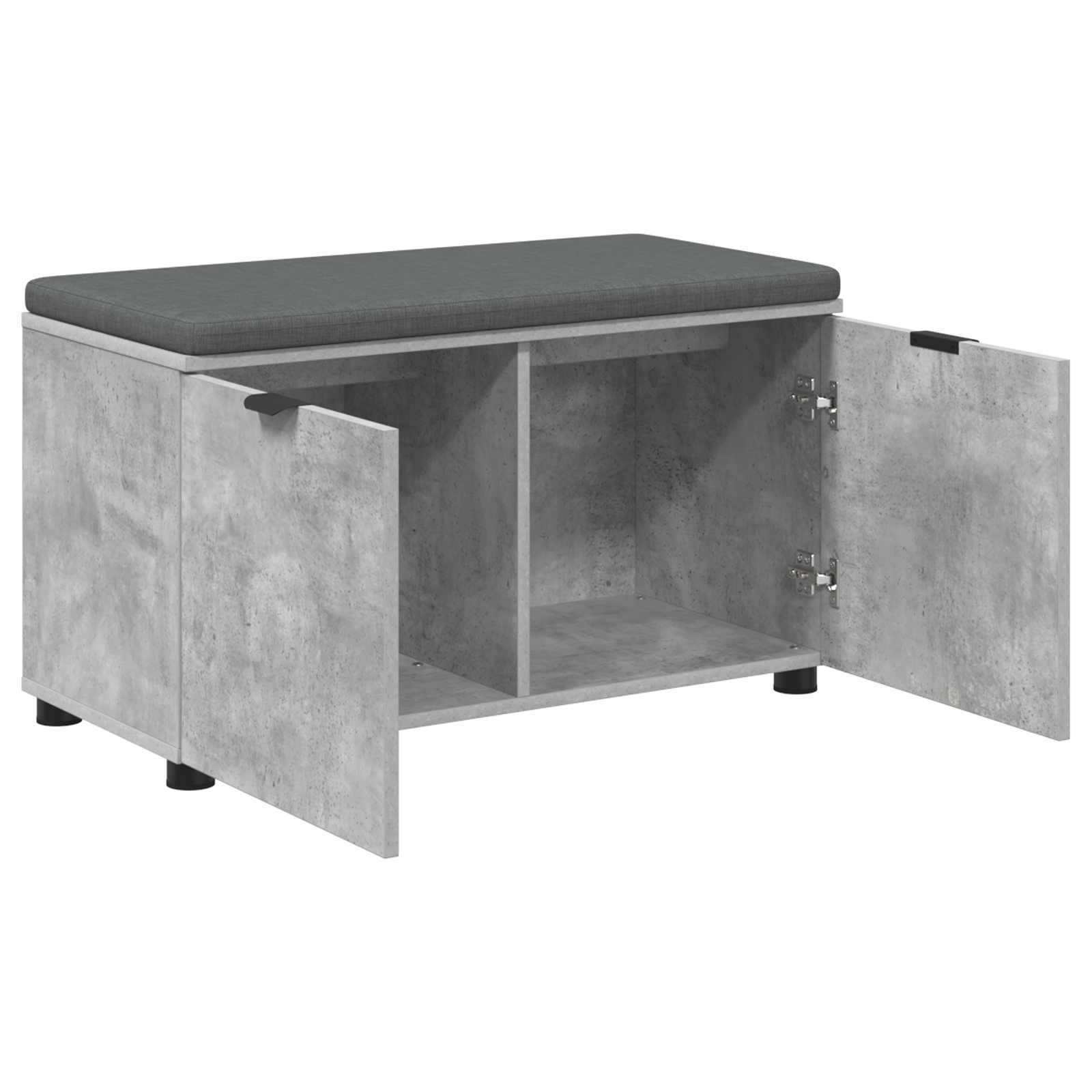 Koridoriaus suolas su pagalve Betono Pilka 80 x 38 x 46 cm