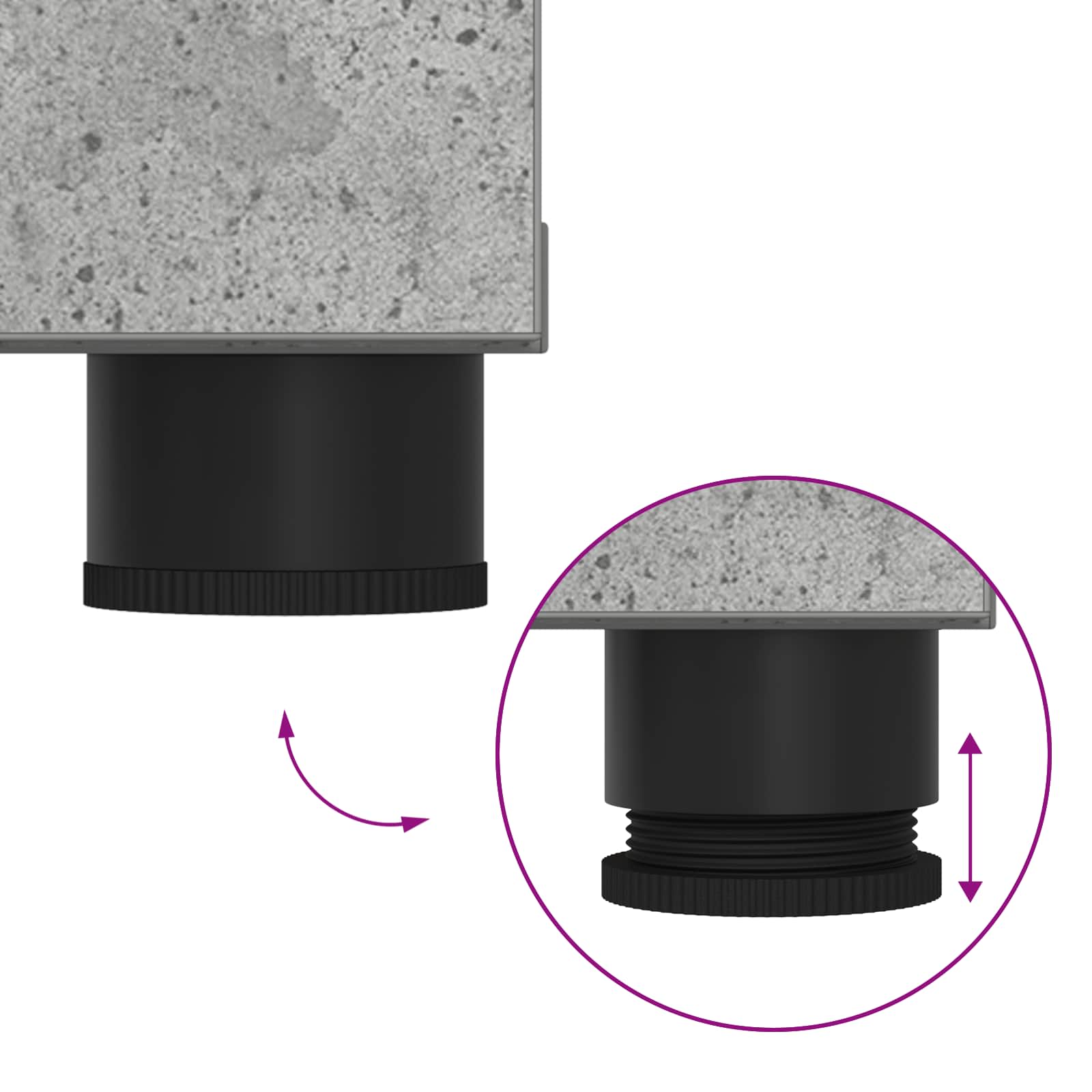 Koridoriaus suolas su pagalve Betono pilka 100 x 38 x 46 cm