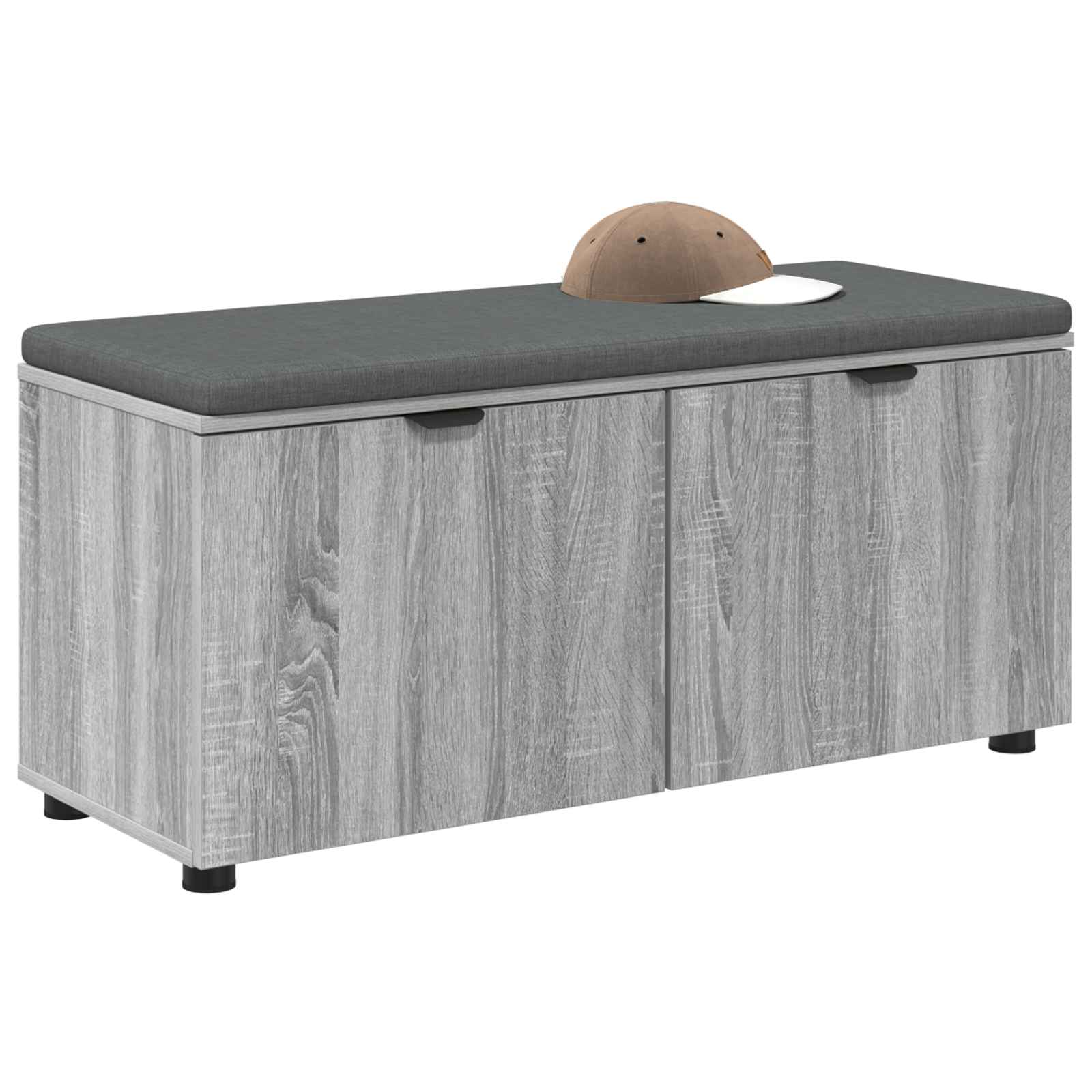 Koridoriaus suolas su pagalve Pilka Sonoma 100 x 38 x 46 cm