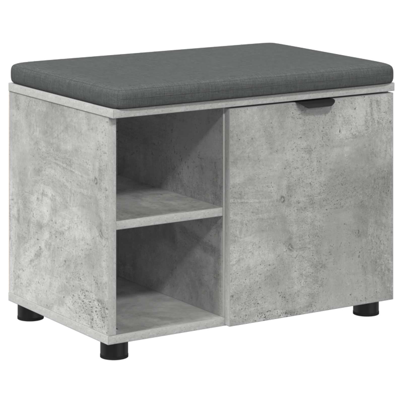 Koridoriaus suolas su pagalve Betono Pilka 60 x 38 x 46 cm