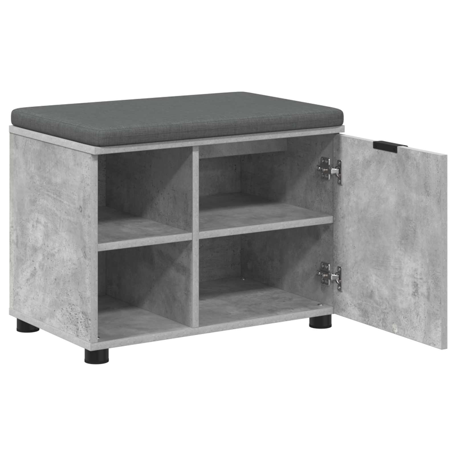 Koridoriaus suolas su pagalve Betono Pilka 60 x 38 x 46 cm