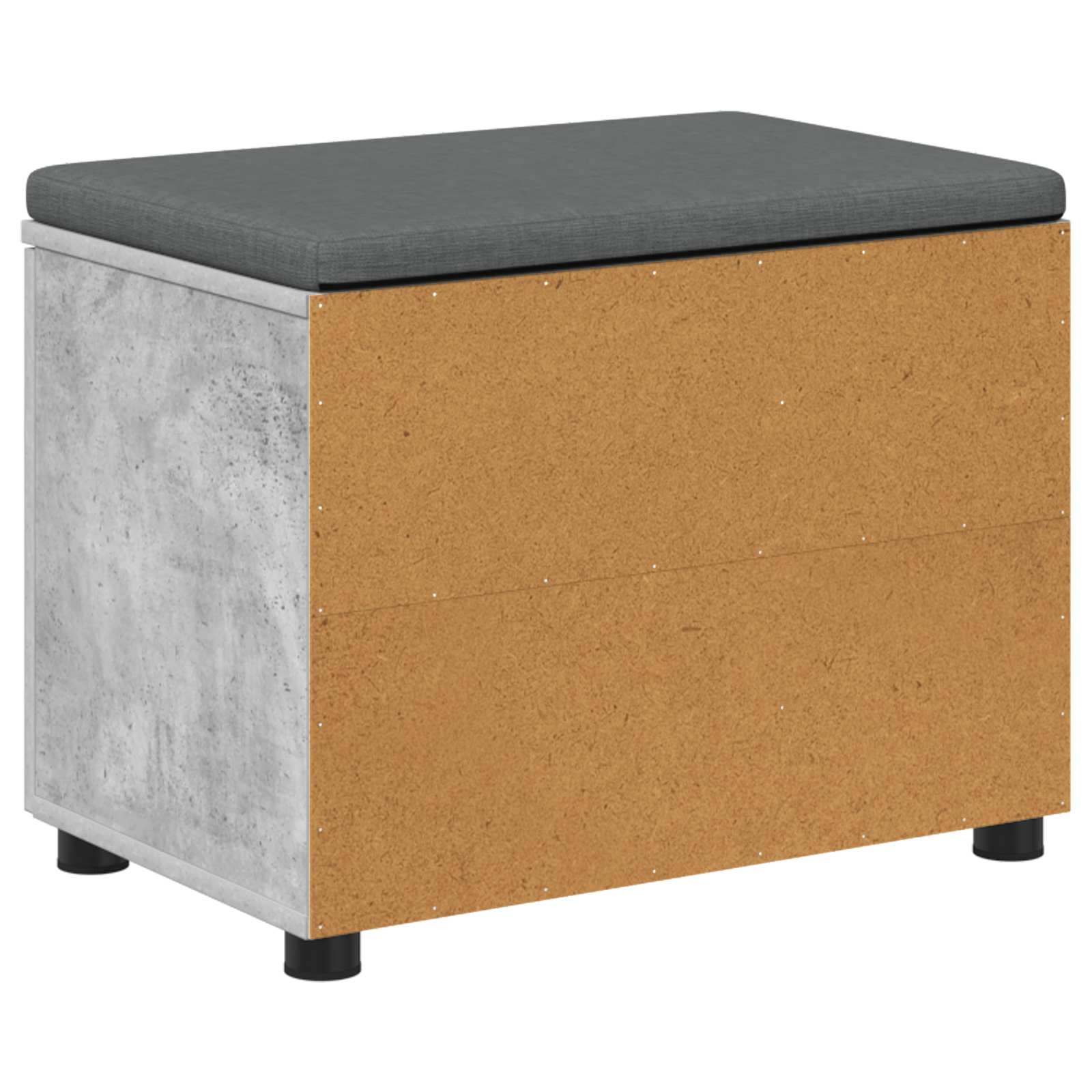 Koridoriaus suolas su pagalve Betono Pilka 60 x 38 x 46 cm