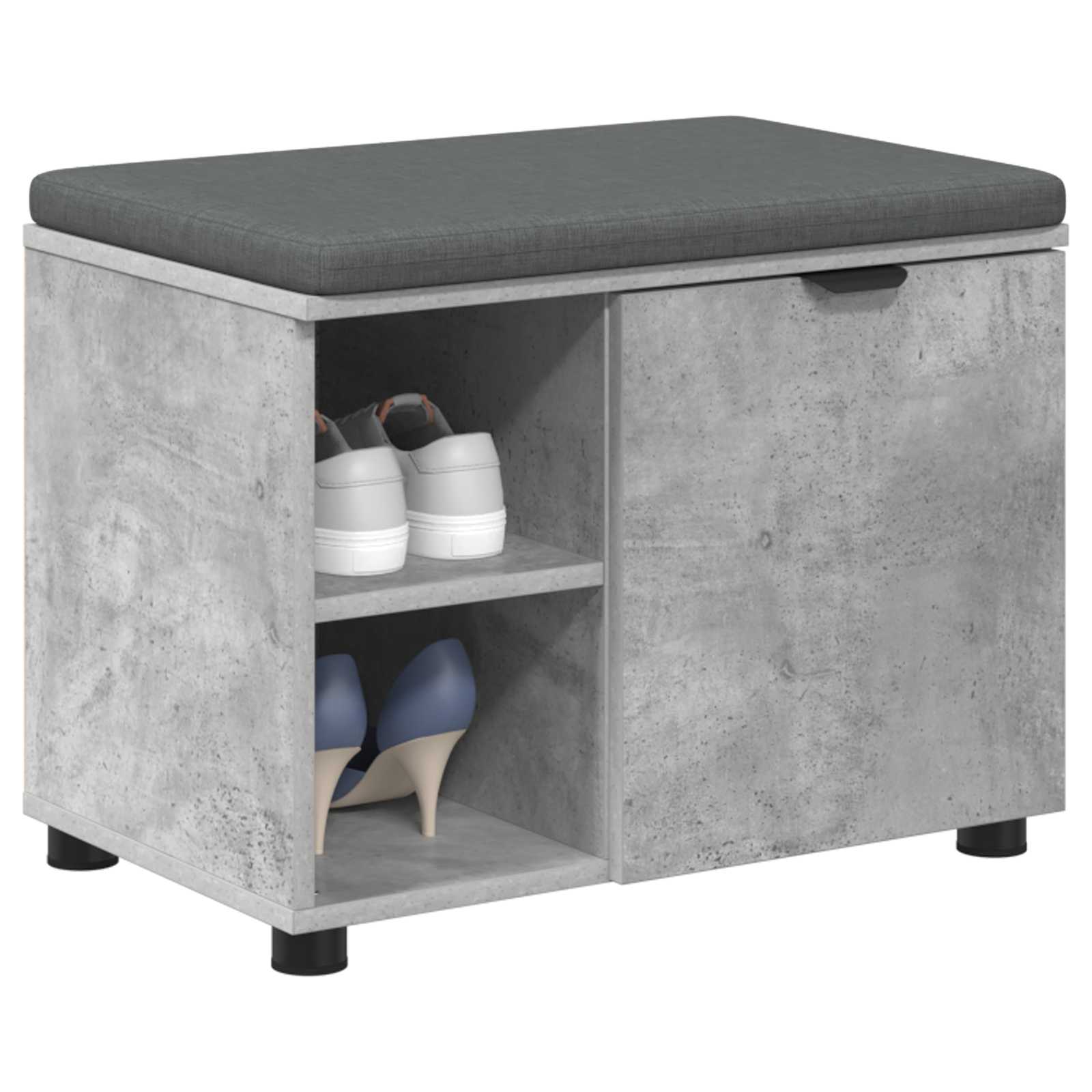 Koridoriaus suolas su pagalve Betono Pilka 60 x 38 x 46 cm