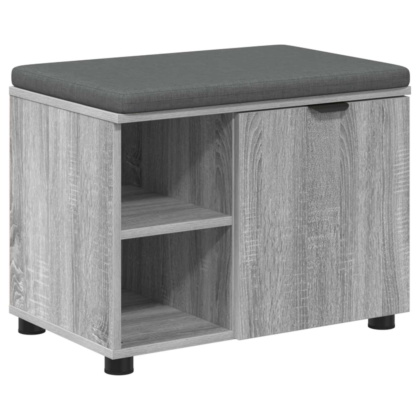 Koridoriaus suolas su pagalve Pilka Sonoma 60 x 38 x 46 cm