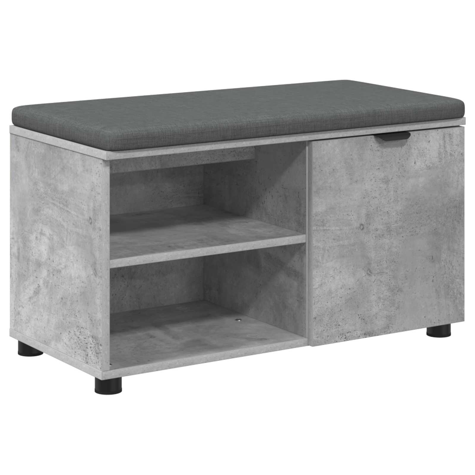 Koridoriaus suolas su pagalve Betono Pilka 80 x 38 x 46 cm