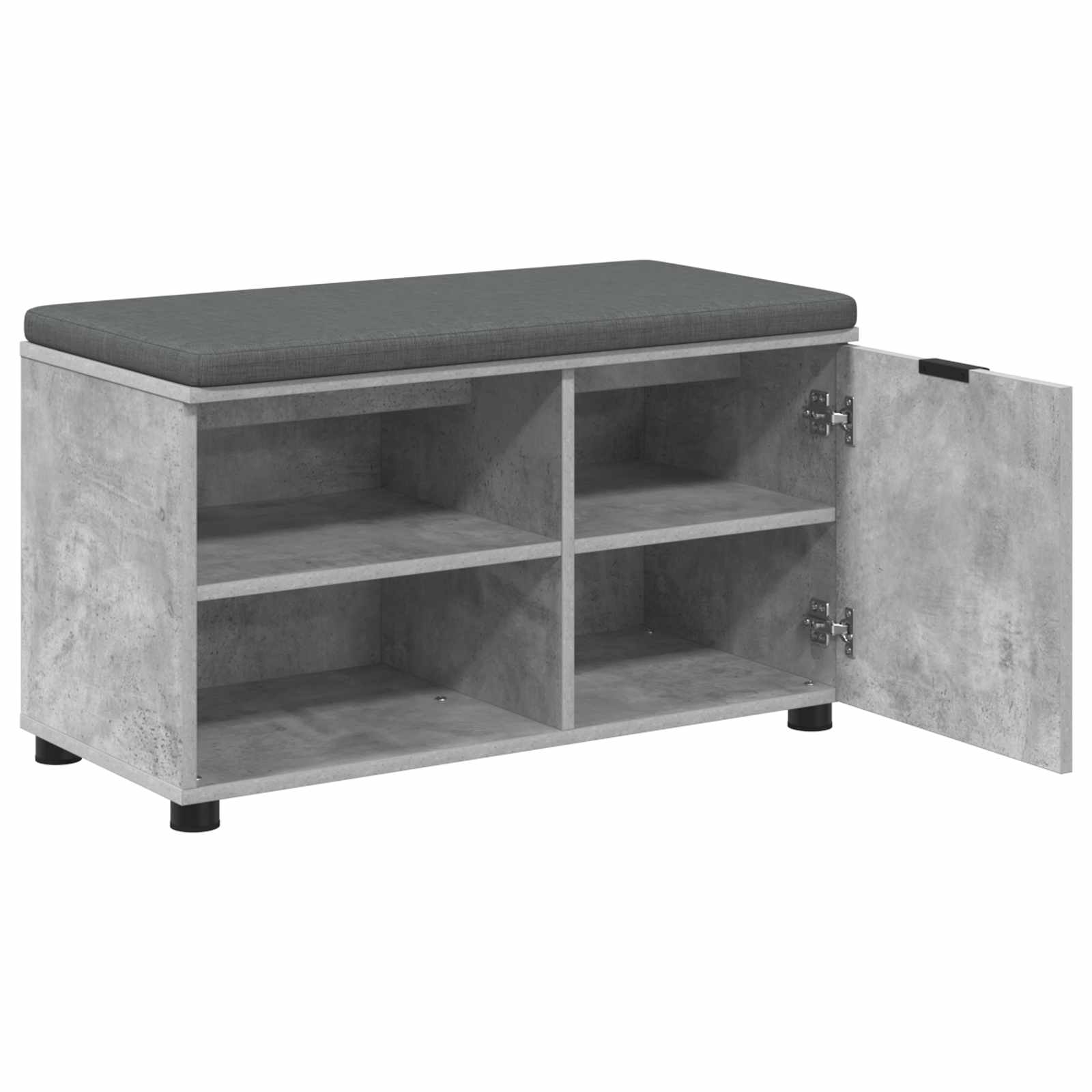 Koridoriaus suolas su pagalve Betono Pilka 80 x 38 x 46 cm