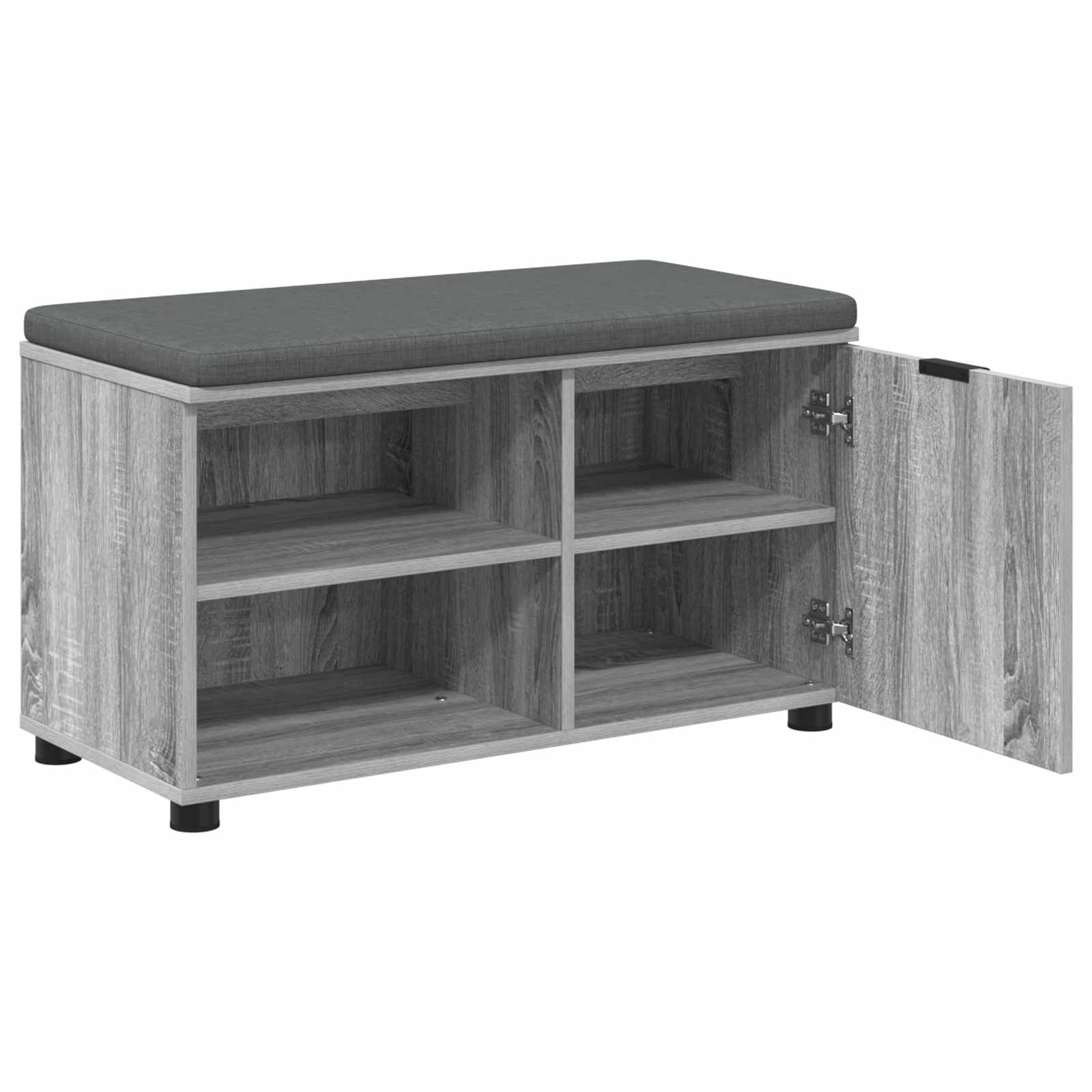 Koridoriaus suolas su pagalve Pilka Sonoma 80 x 38 x 46 cm