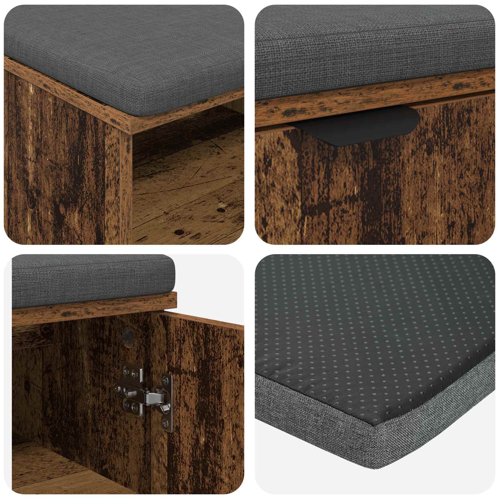 Koridoriaus suolas su pagalve Senas medis 80 x 38 x 46 cm