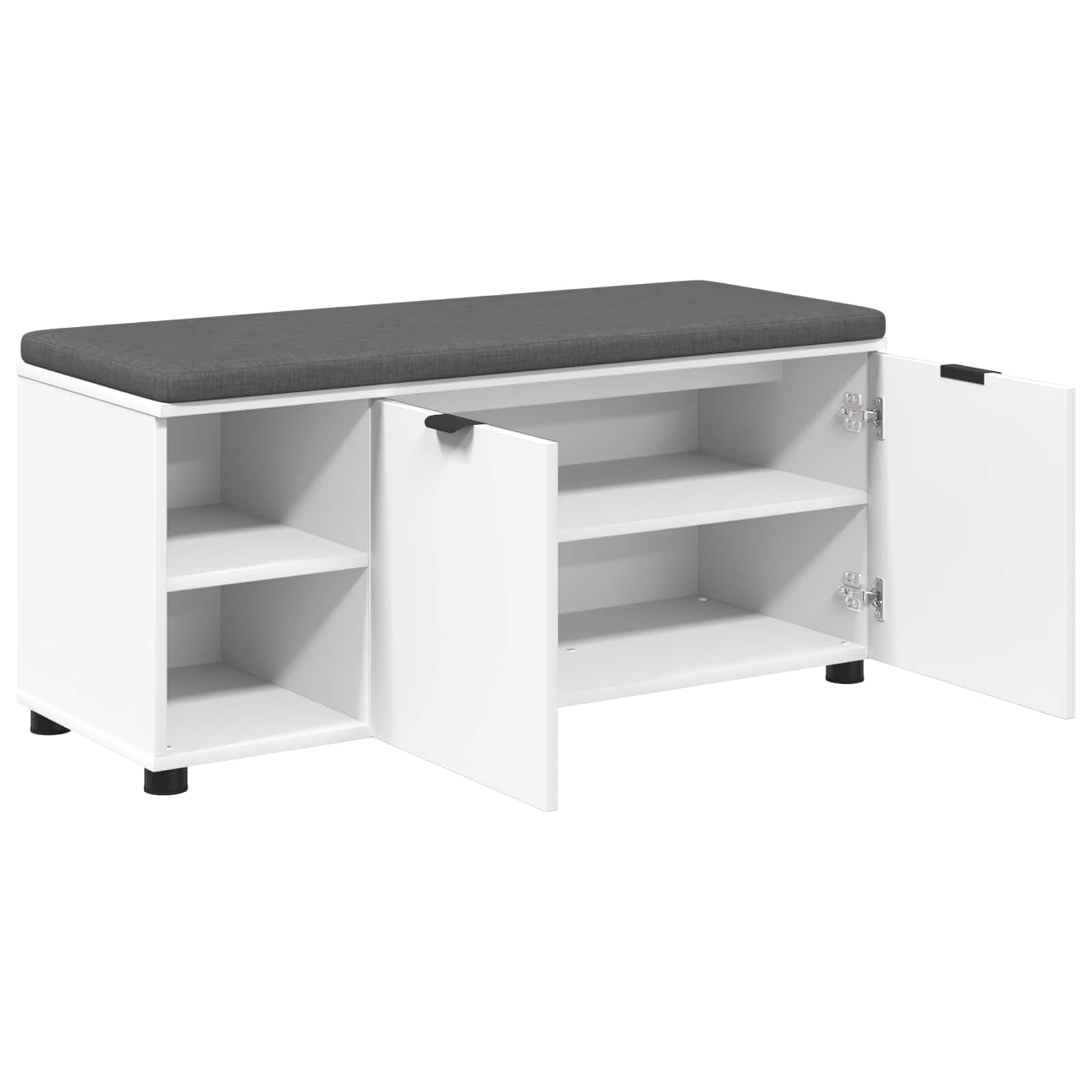 Koridoriaus suolas su pagalve Baltas 100 x 38 x 46 cm