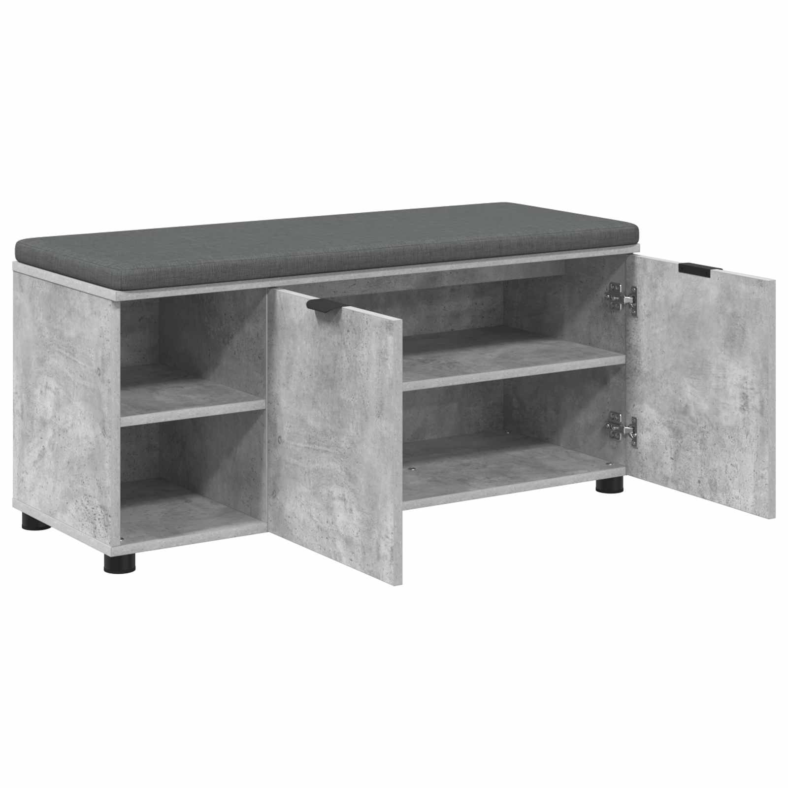 Koridoriaus suolas su pagalve Betono Pilka 100 x 38 x 46 cm