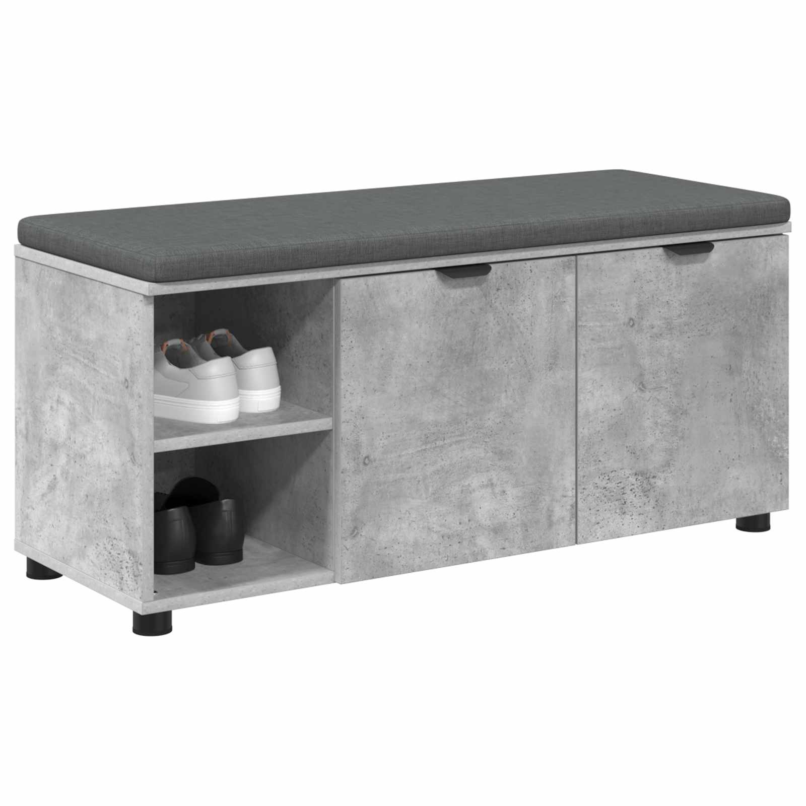 Koridoriaus suolas su pagalve Betono Pilka 100 x 38 x 46 cm