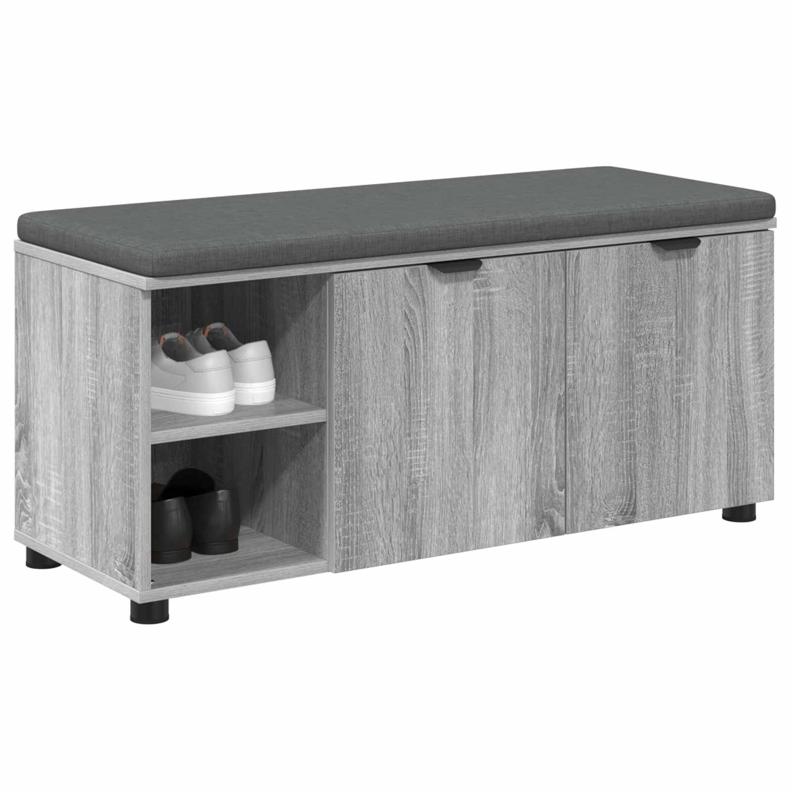Koridoriaus suolas su pagalve Pilka Sonoma 100 x 38 x 46 cm