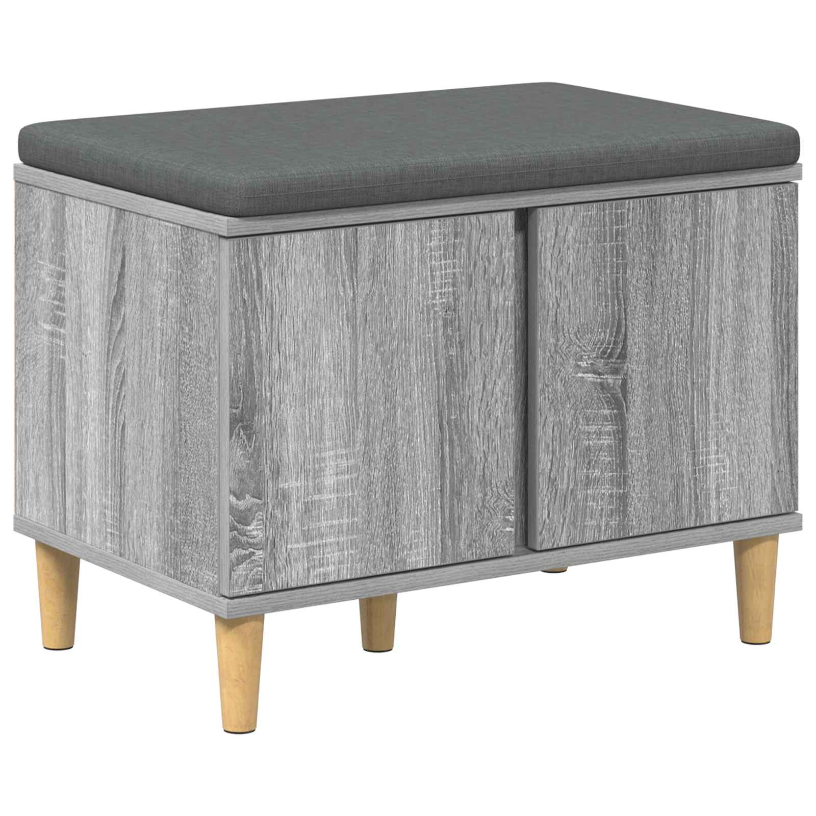 Koridoriaus suolas su pagalve Pilka Sonoma 60 x 38 x 46 cm