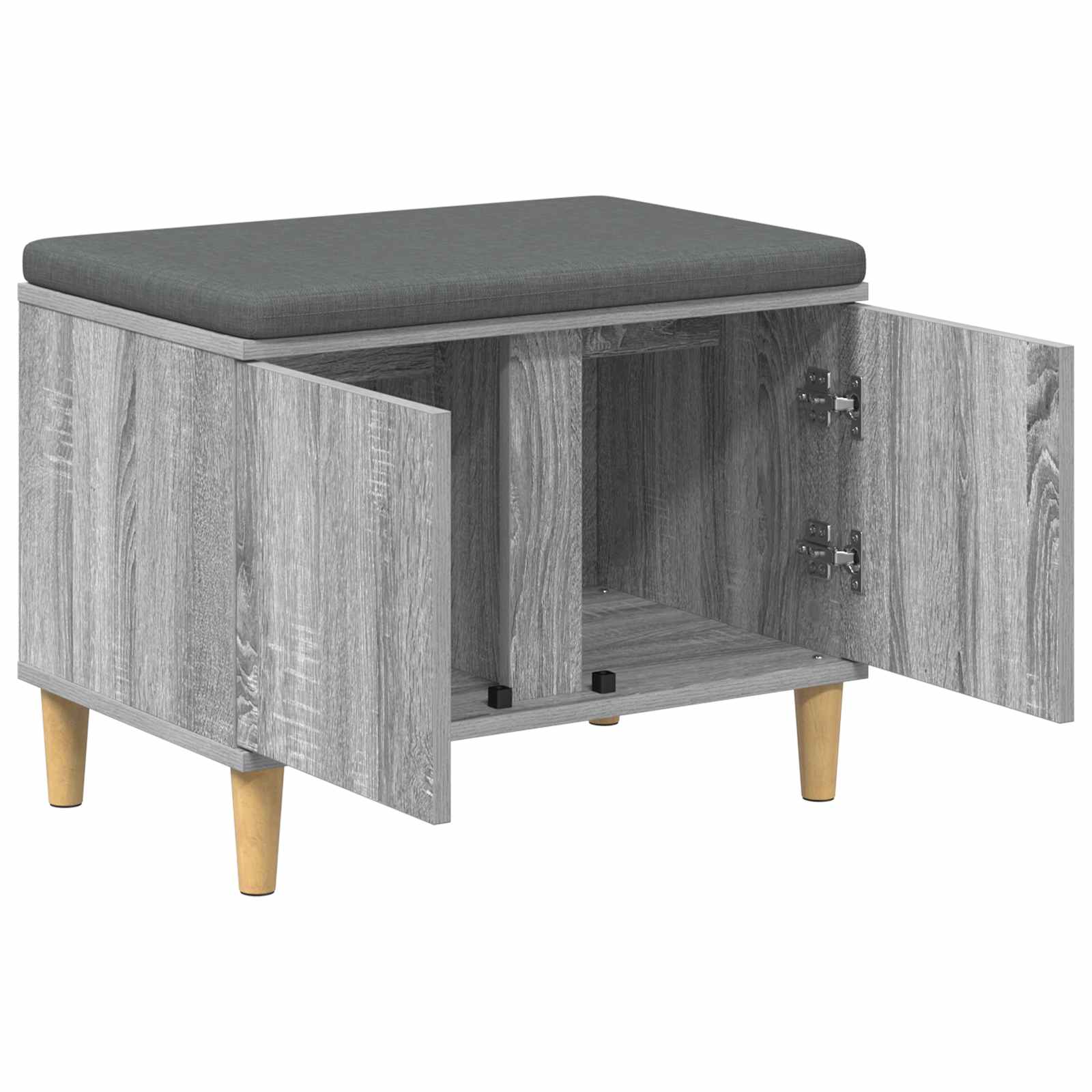 Koridoriaus suolas su pagalve Pilka Sonoma 60 x 38 x 46 cm