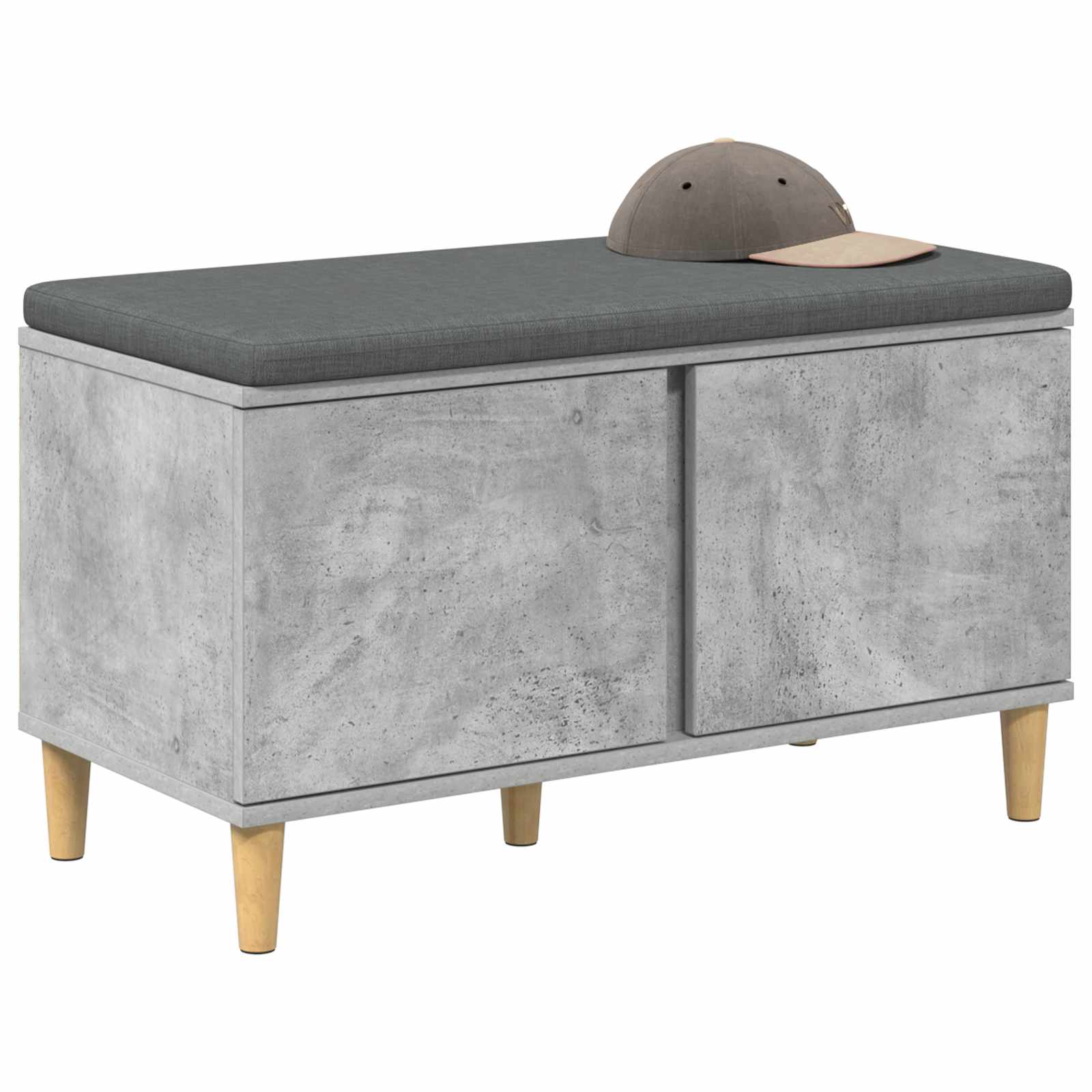 Koridoriaus suolas su pagalve Betono Pilka 80 x 38 x 46 cm