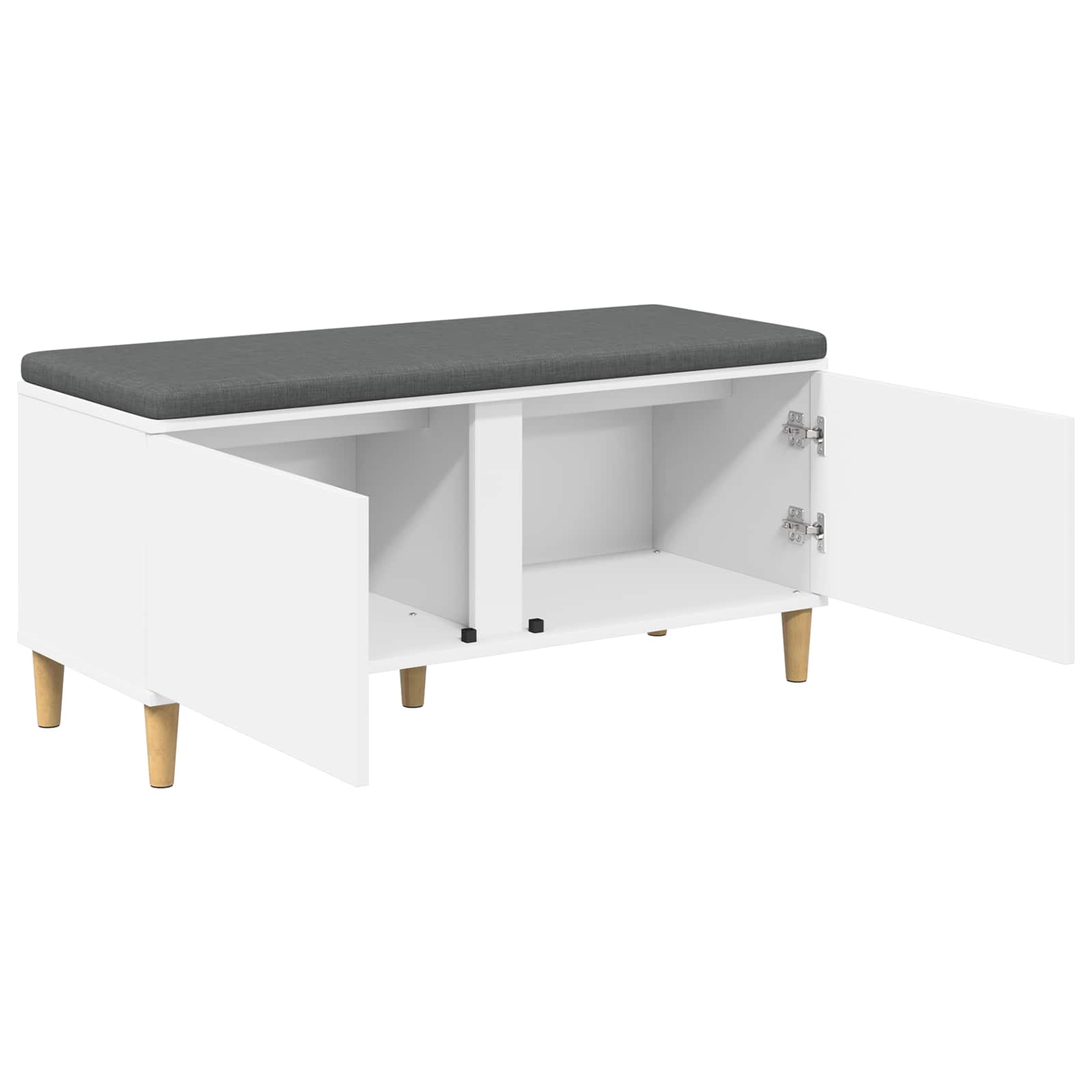 Koridoriaus suolas su pagalve Baltas 100 x 38 x 46 cm