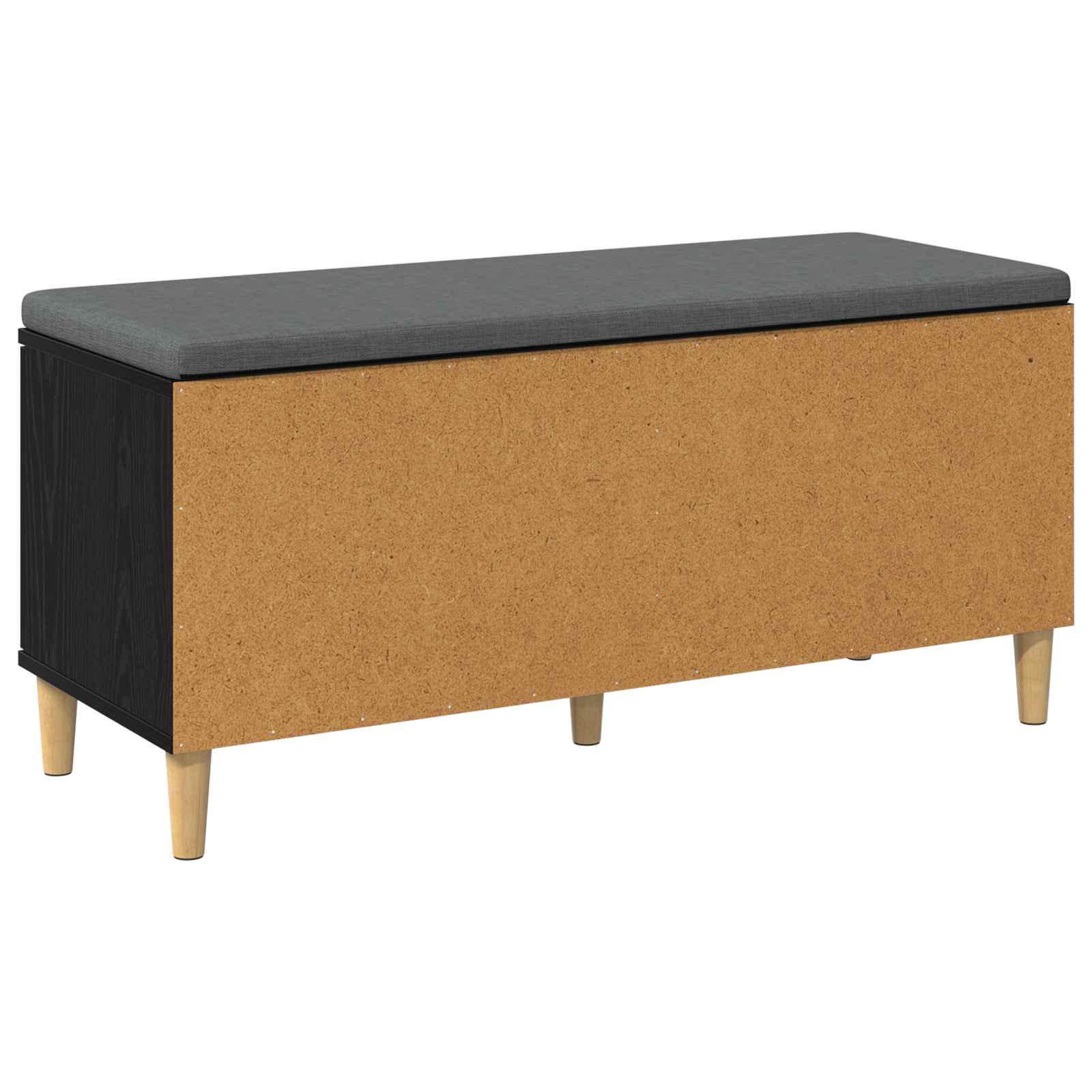 Garderobes sols ar spilvenu Melns Ozols 100 x 38 x 46 cm
