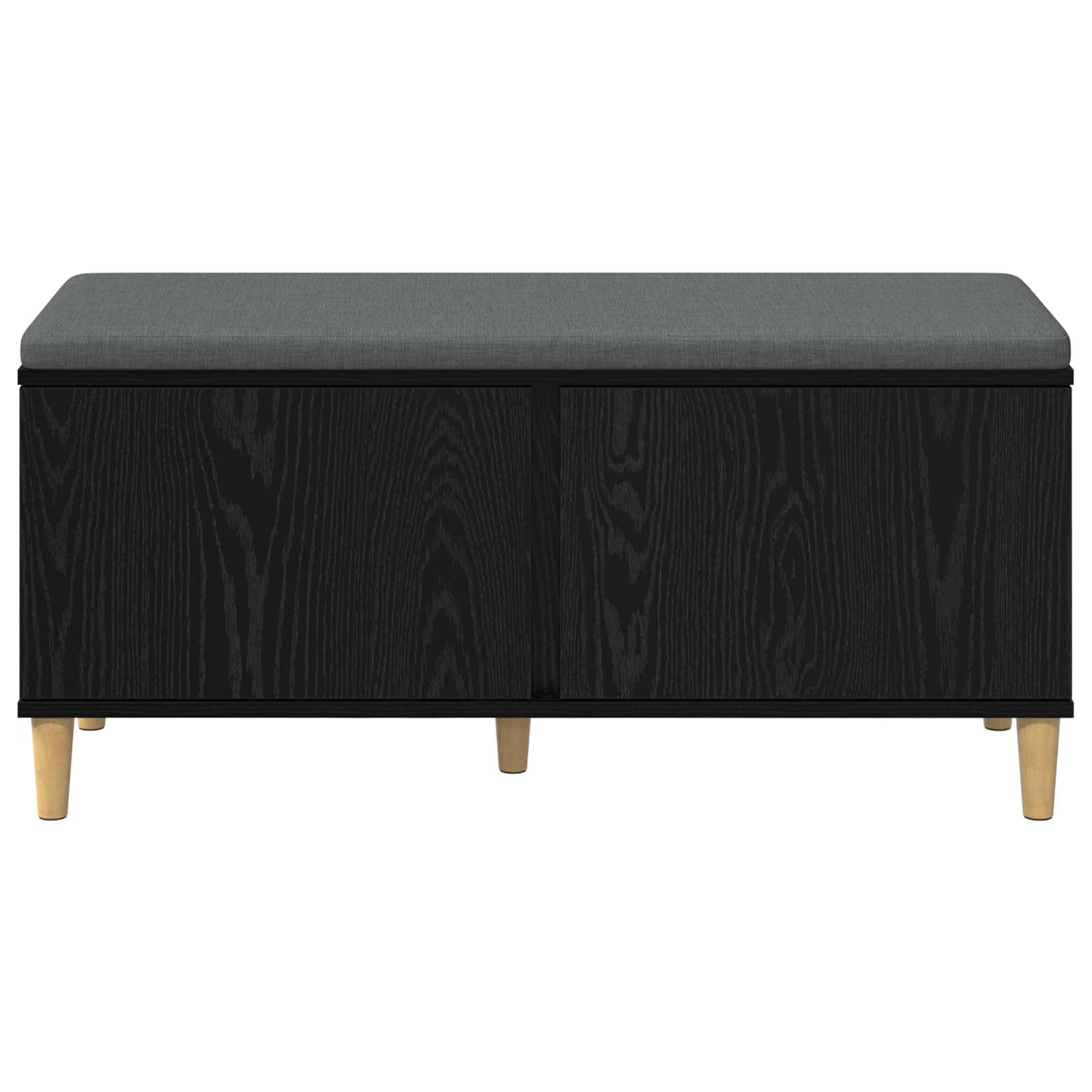 Garderobes sols ar spilvenu Melns Ozols 100 x 38 x 46 cm