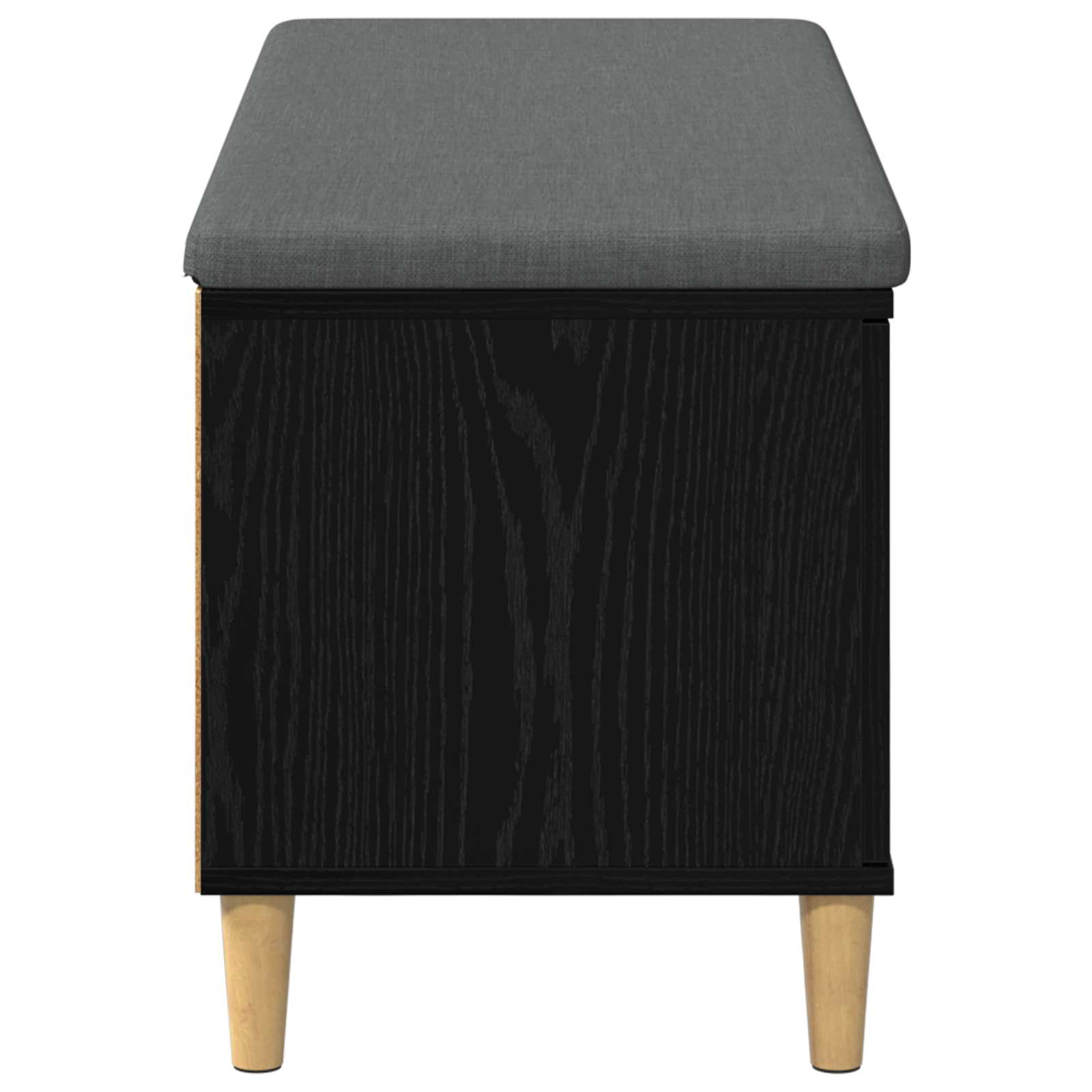 Garderobes sols ar spilvenu Melns Ozols 100 x 38 x 46 cm