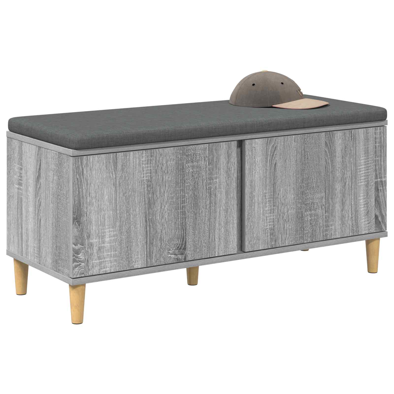Koridoriaus suolas su pagalve Pilka Sonoma 100 x 38 x 46 cm
