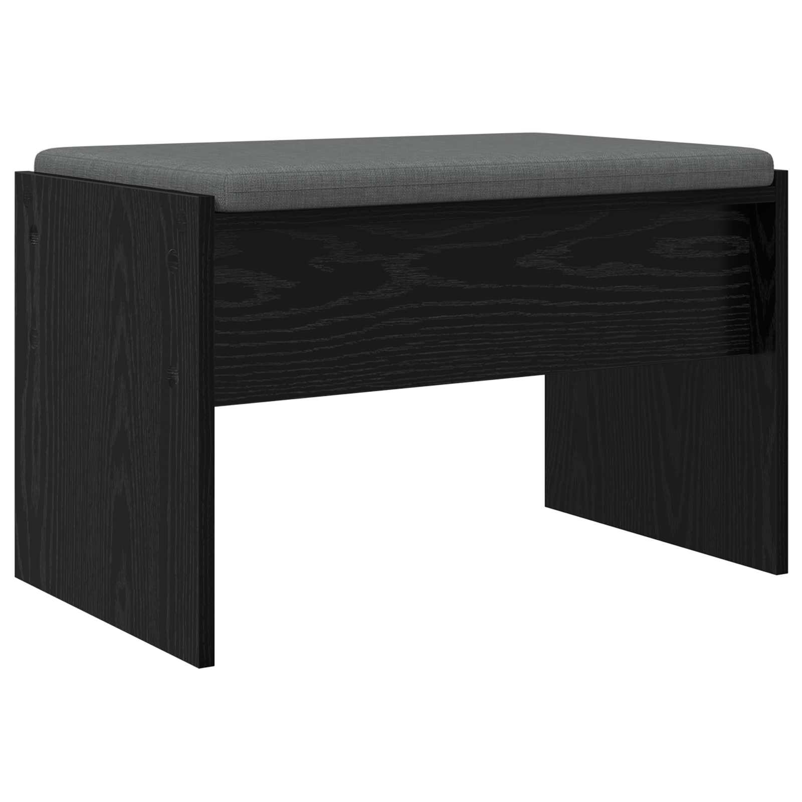 Hallway bench with cushion Black oak 60 x 38 x 46 cm