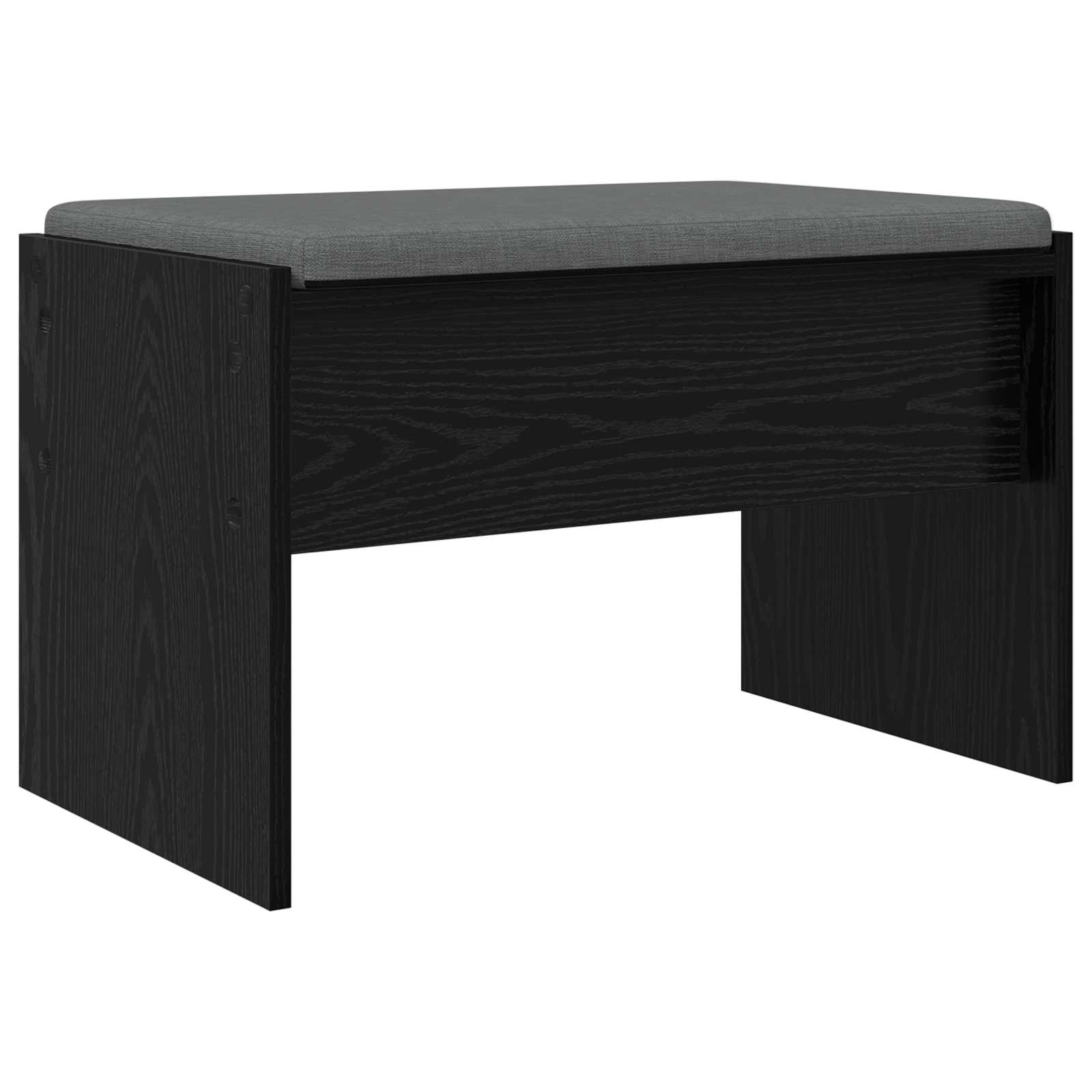 Hallway bench with cushion Black oak 60 x 38 x 46 cm