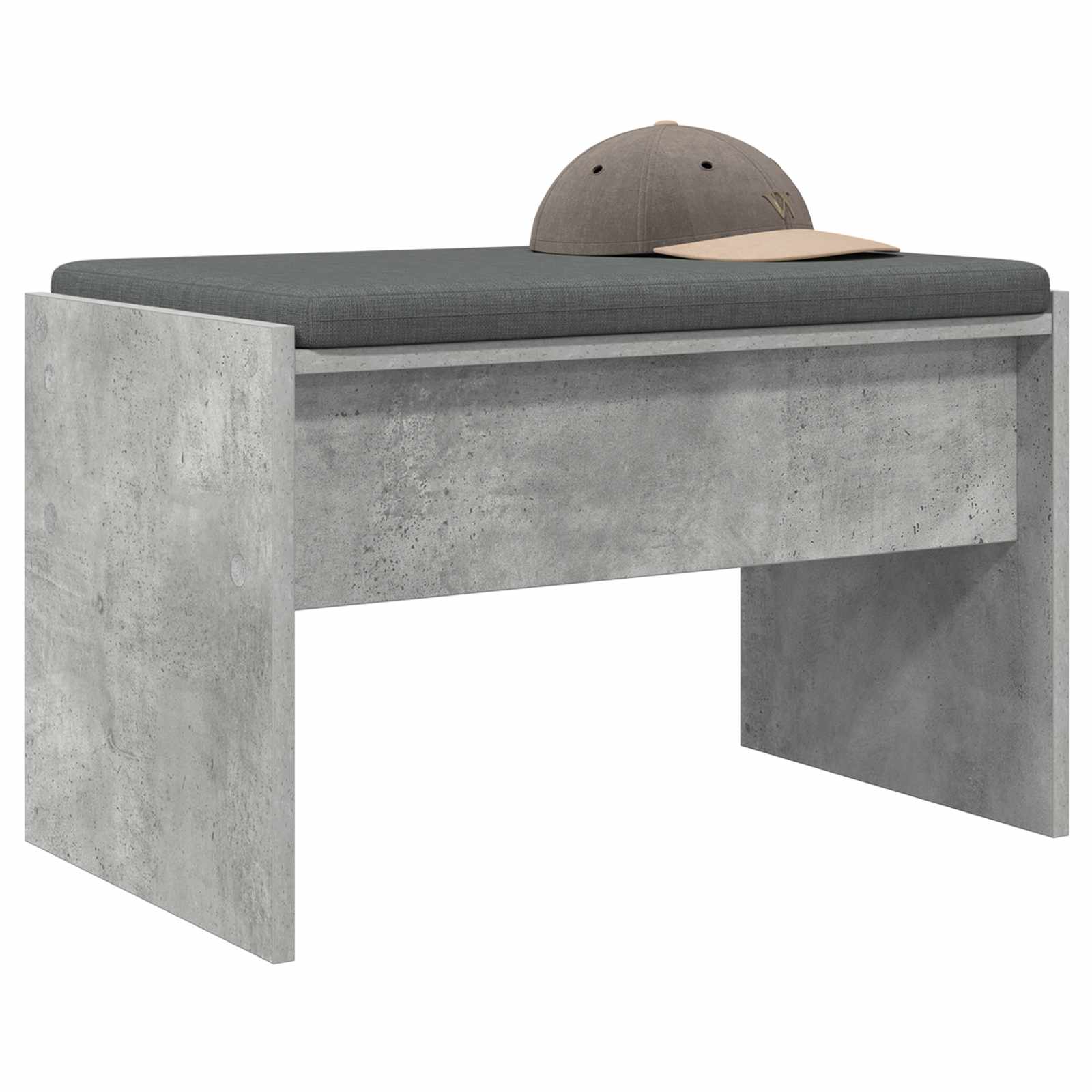 Koridoriaus suolas su pagalve Betono pilka 60 x 38 x 46 cm