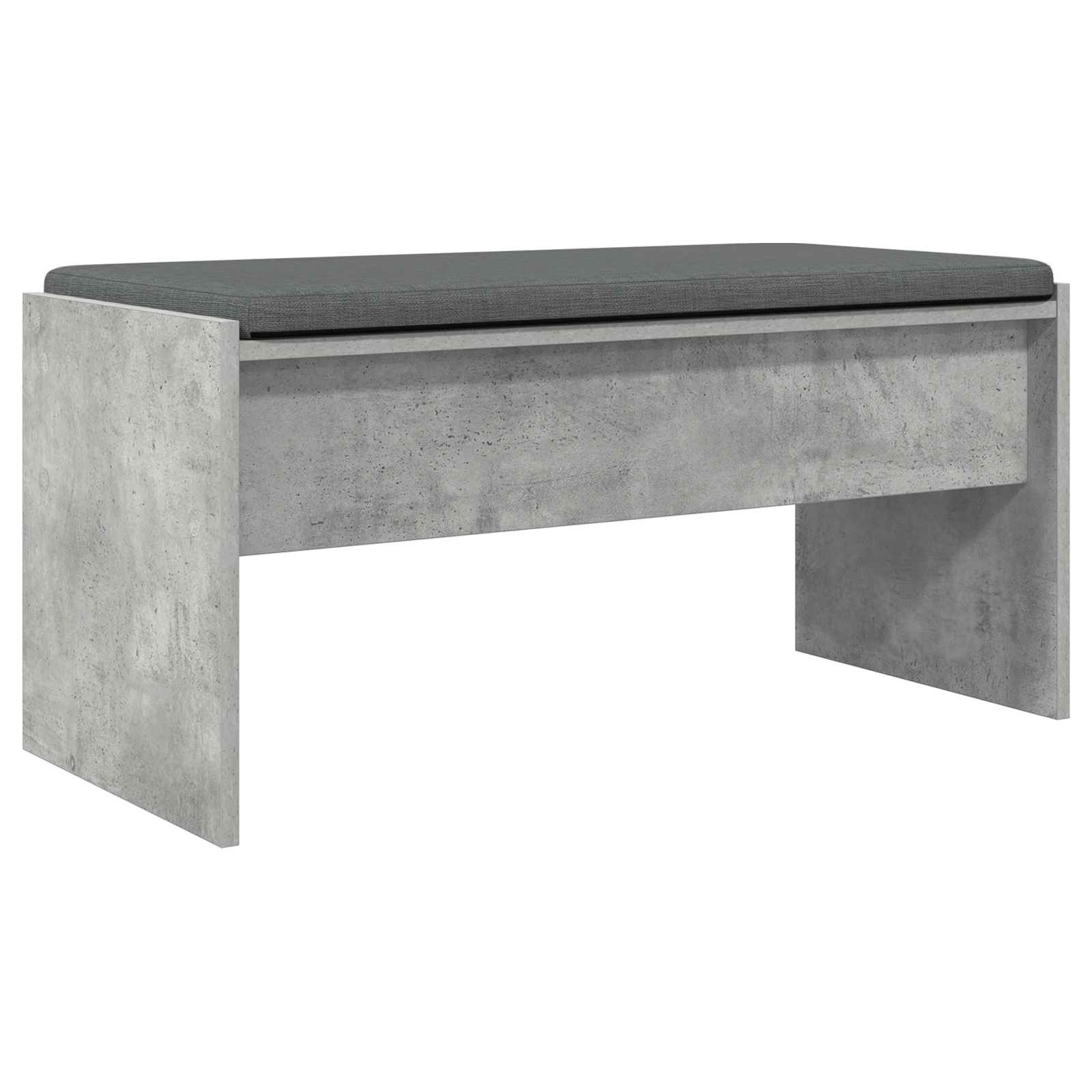 Koridoriaus suolas su pagalve Betono pilka 80 x 38 x 46 cm