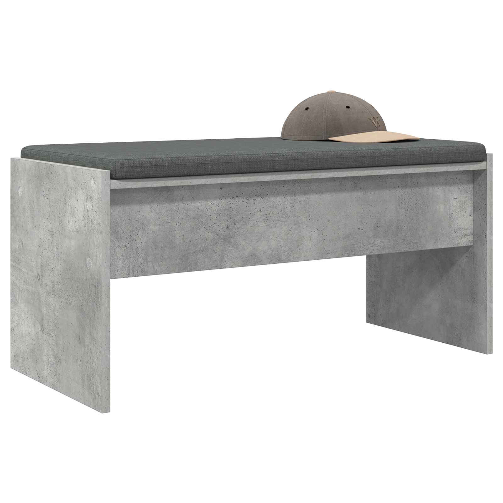 Koridoriaus suolas su pagalve Betono pilka 80 x 38 x 46 cm