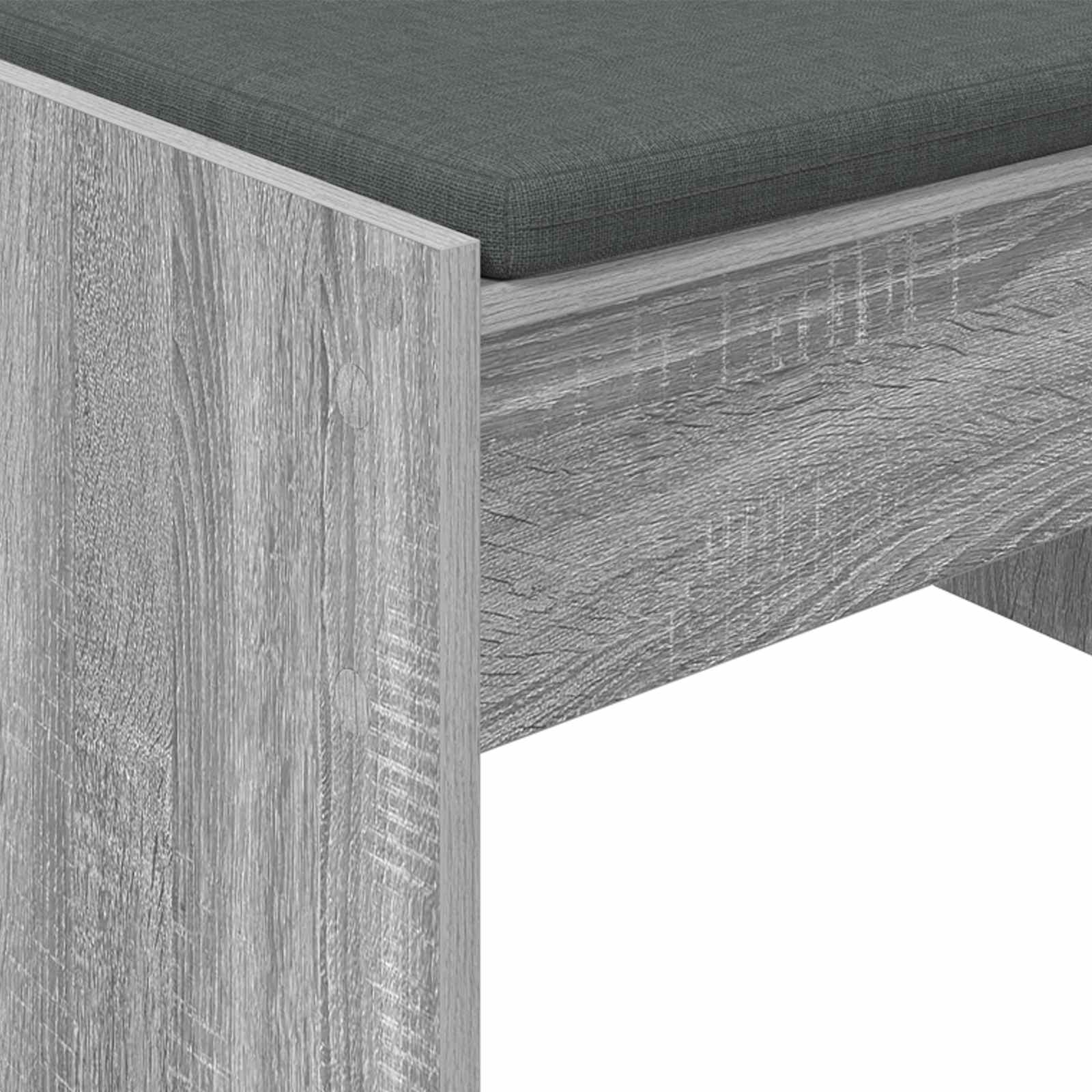 Hallway bench with cushion Grey Sonoma 80 x 38 x 46 cm