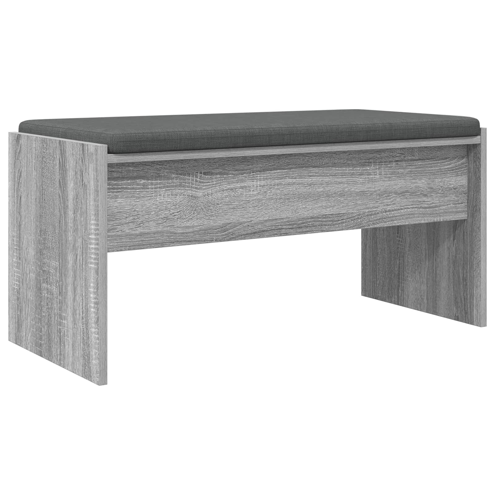 Hallway bench with cushion Grey Sonoma 80 x 38 x 46 cm