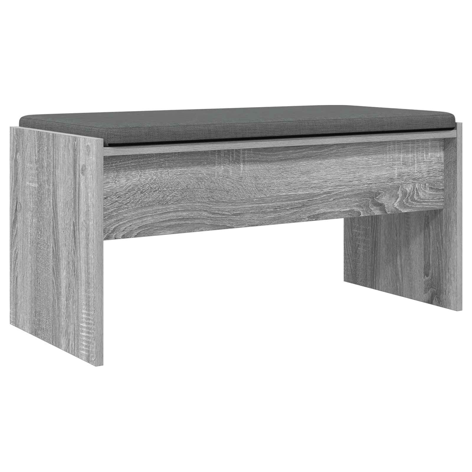 Hallway bench with cushion Grey Sonoma 80 x 38 x 46 cm
