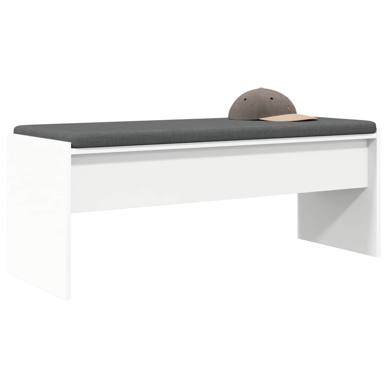 Hallway bench with cushion White 100 x 38 x 46 cm