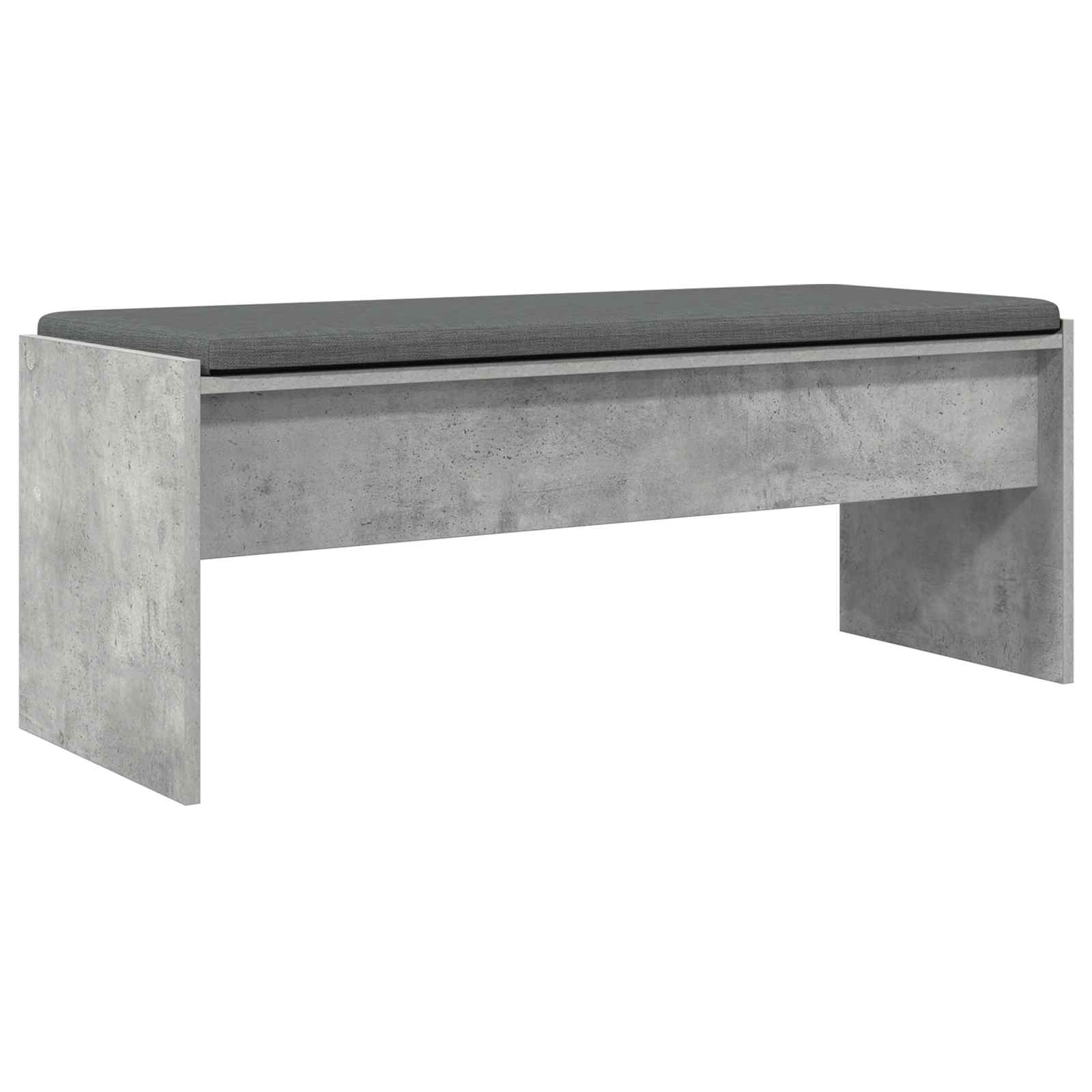 Koridoriaus suolas su pagalve Betono pilka 100 x 38 x 46 cm