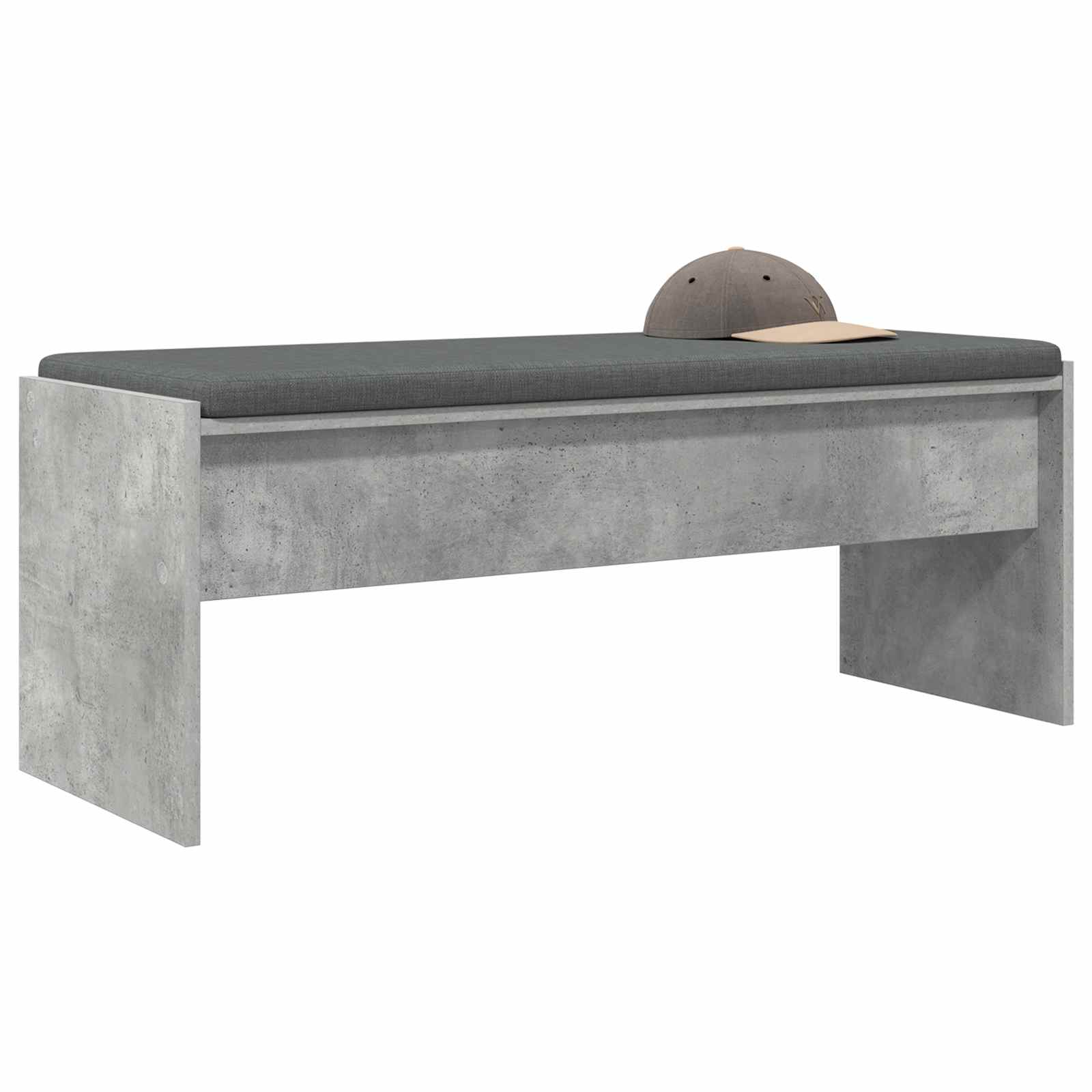 Koridoriaus suolas su pagalve Betono pilka 100 x 38 x 46 cm
