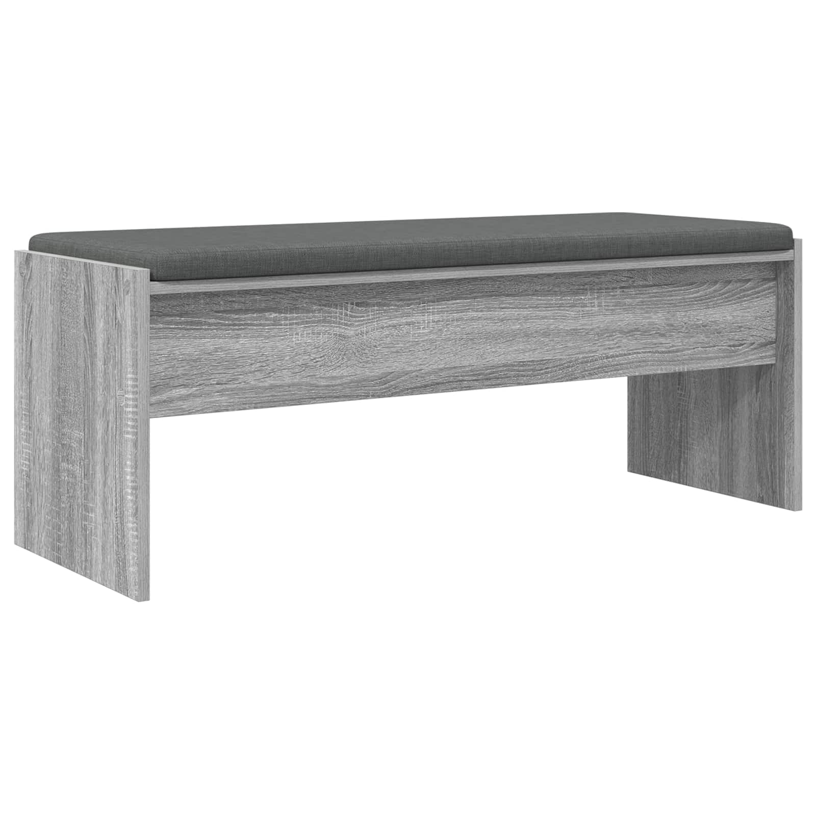 Hallway bench with cushion Grey Sonoma 103 x 38 x 40 cm