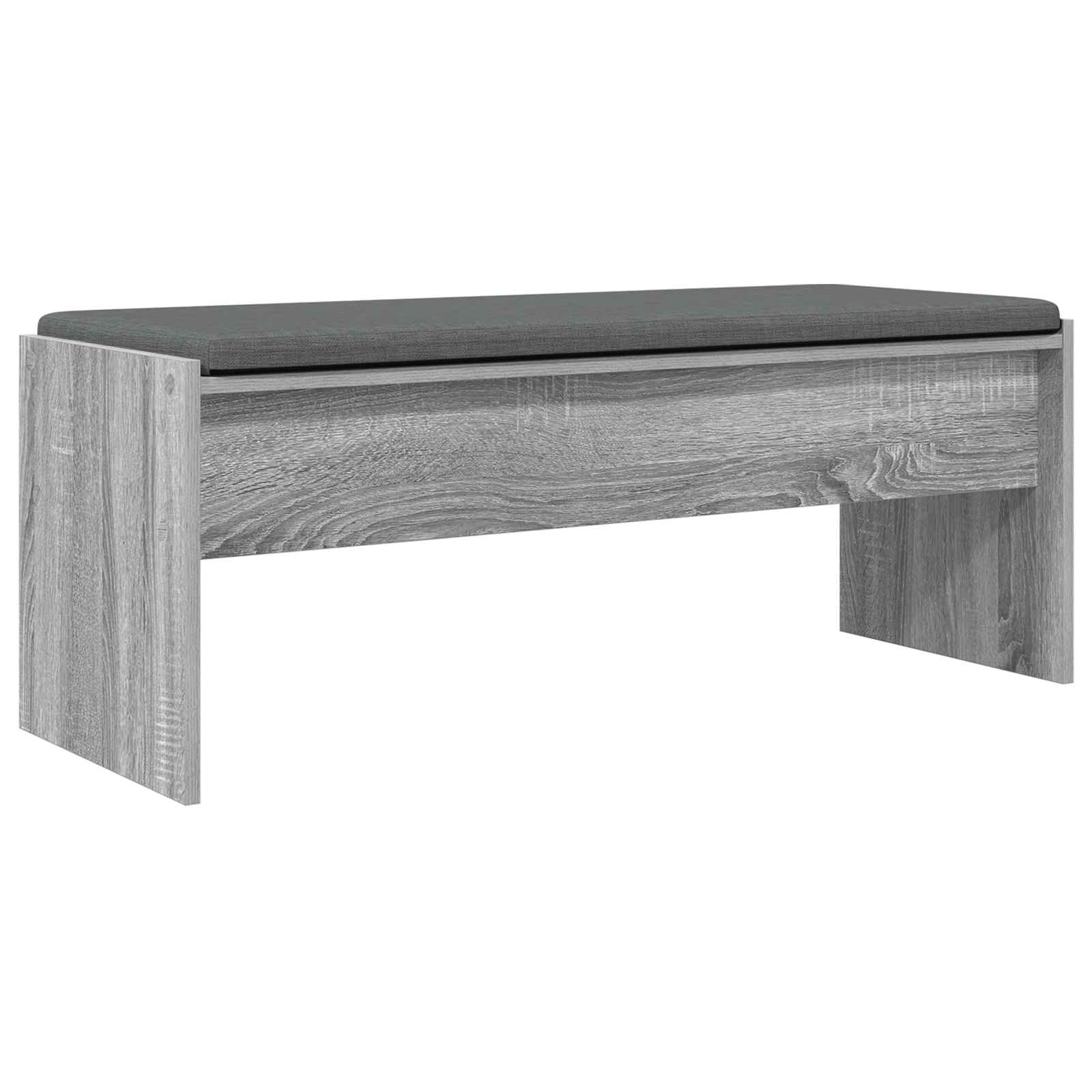 Hallway bench with cushion Grey Sonoma 103 x 38 x 40 cm