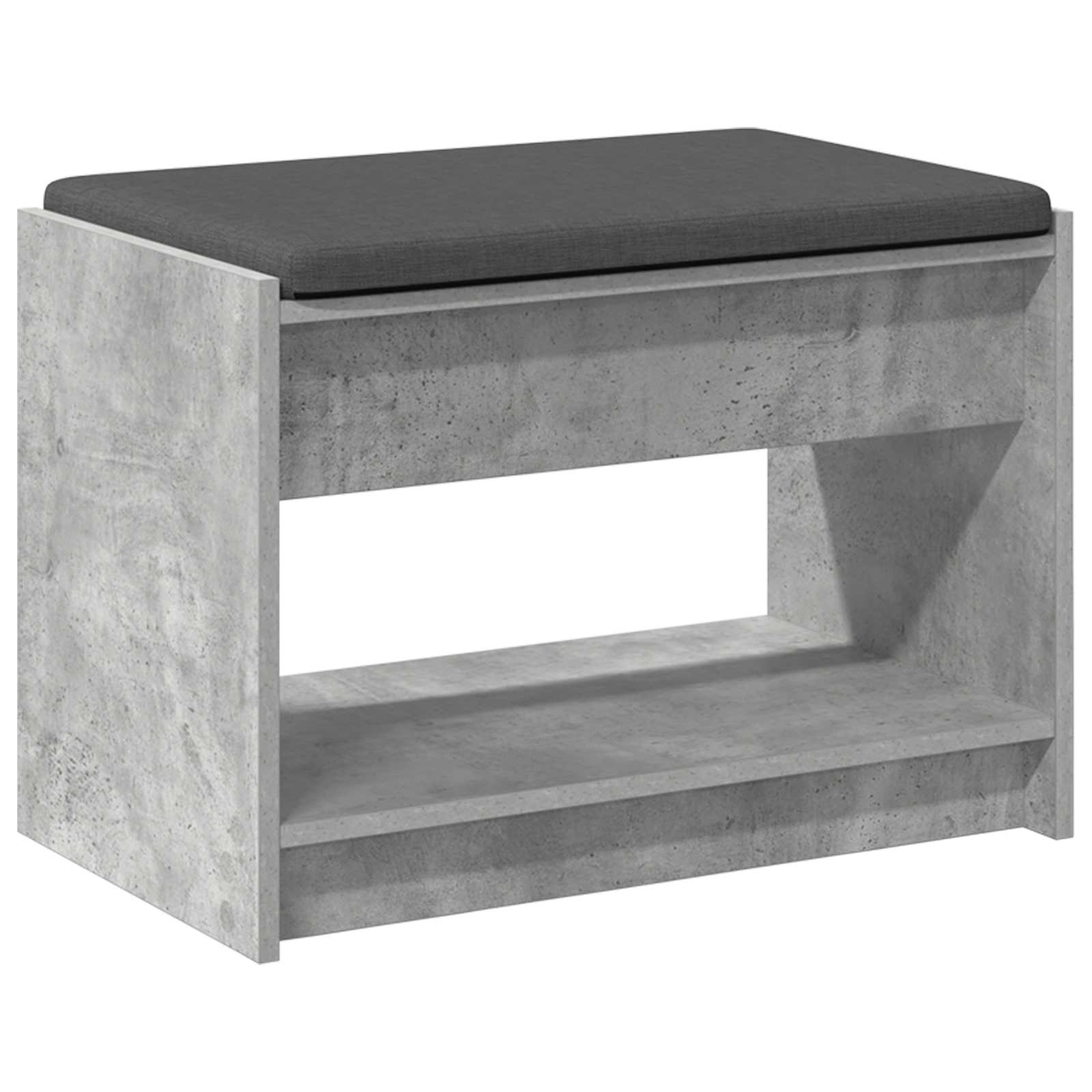 Koridoriaus suolas su pagalve Betono Pilka 63 x 38 x 45 cm