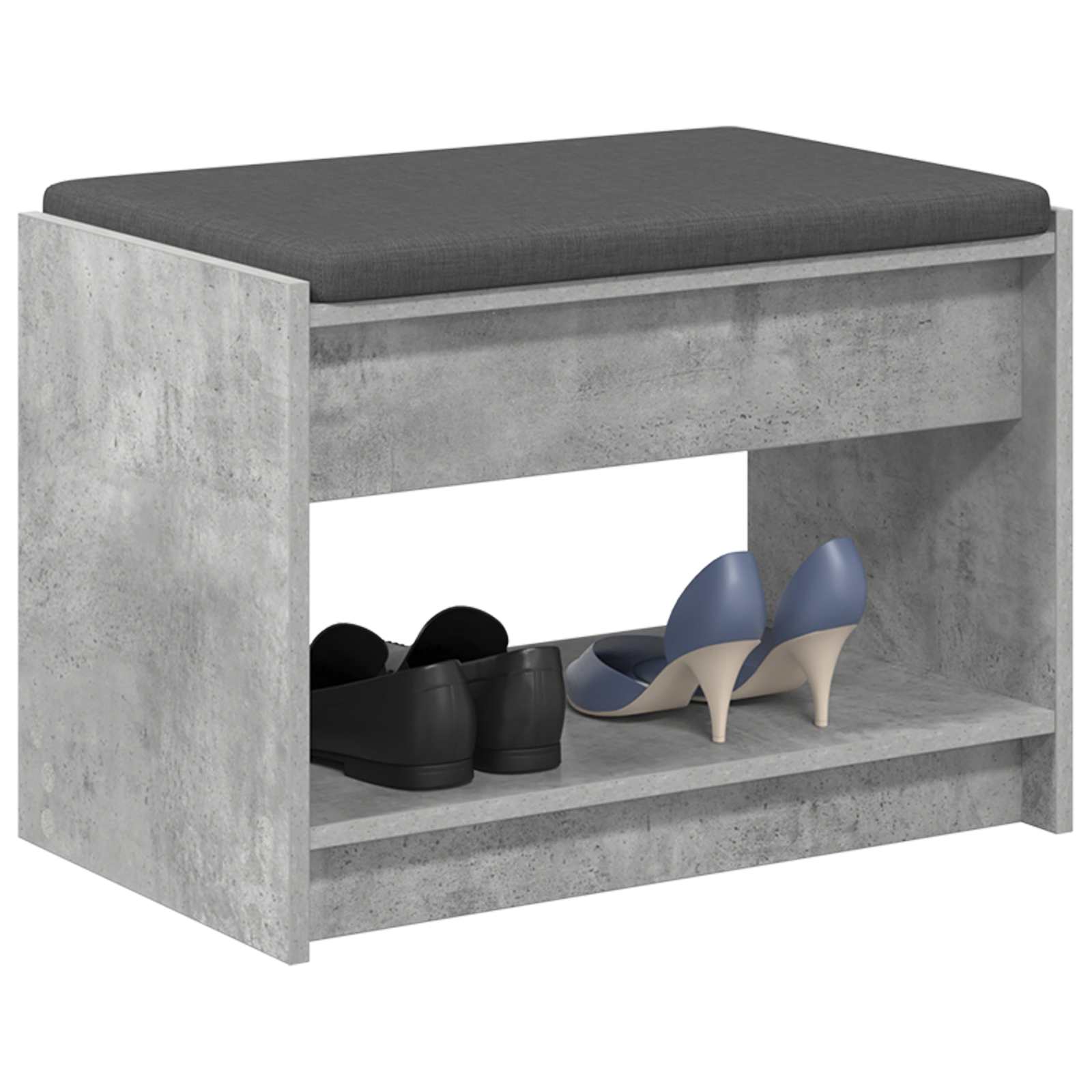 Koridoriaus suolas su pagalve Betono Pilka 63 x 38 x 45 cm