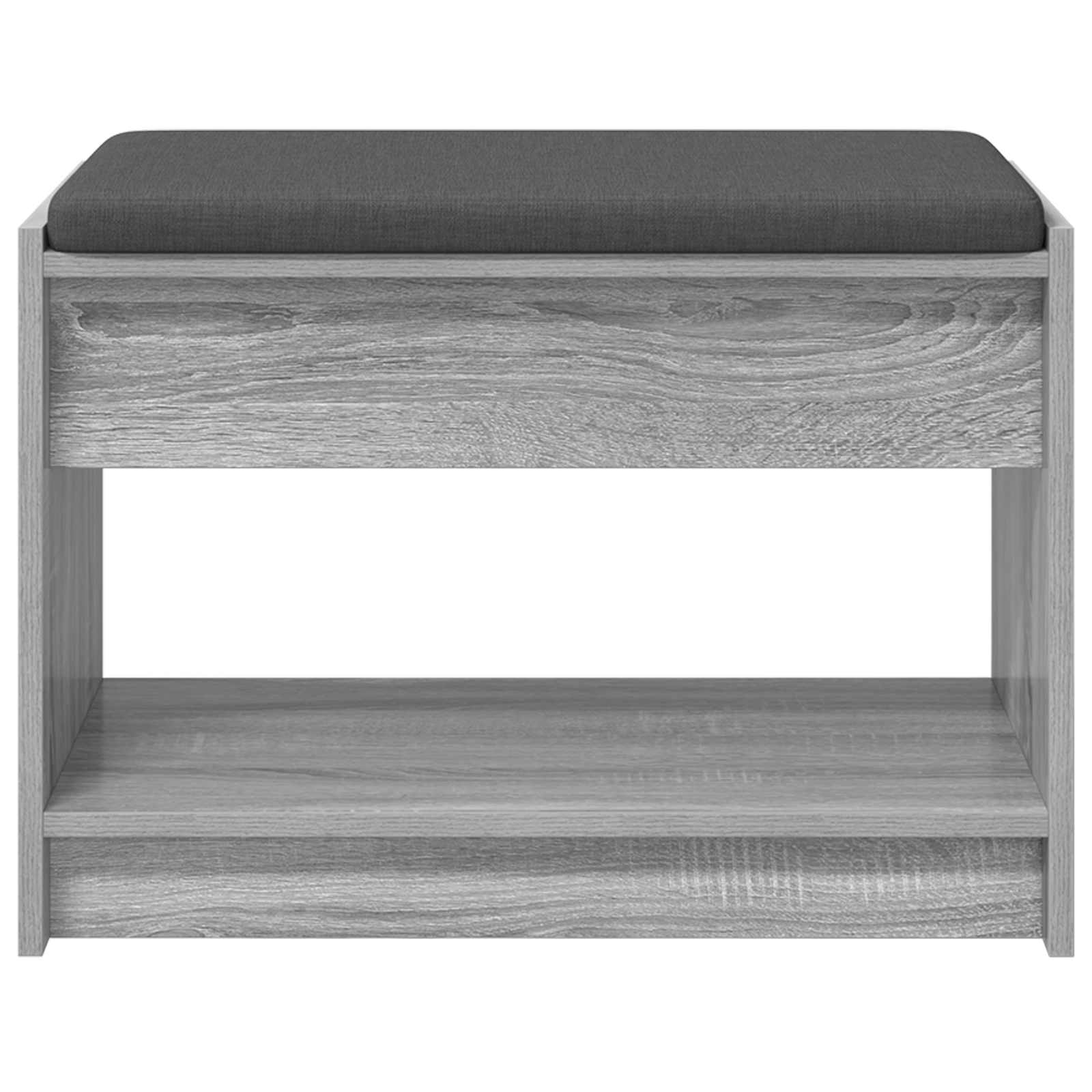 Hallway Bench with Cushion Grey Sonoma 63 x 38 x 45 cm