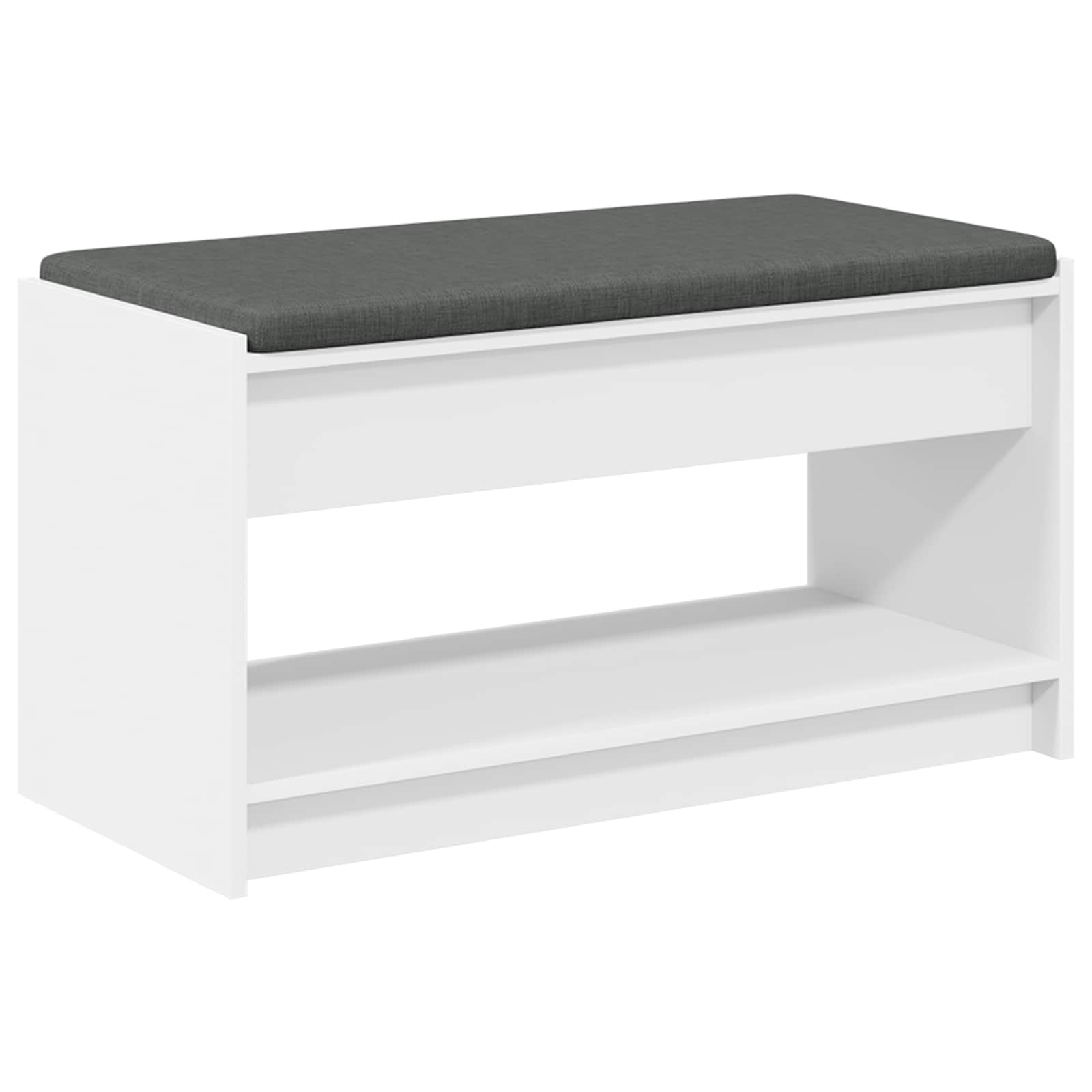 Koridoriaus suolas su pagalve su lentyna Baltas 83 x 38 x 45 cm