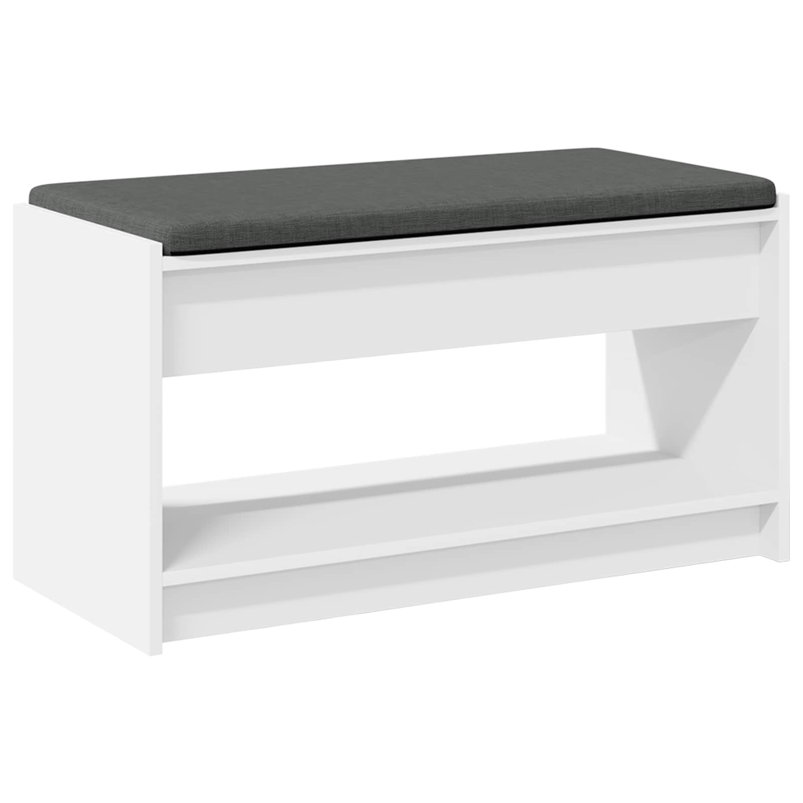 Koridoriaus suolas su pagalve su lentyna Baltas 83 x 38 x 45 cm