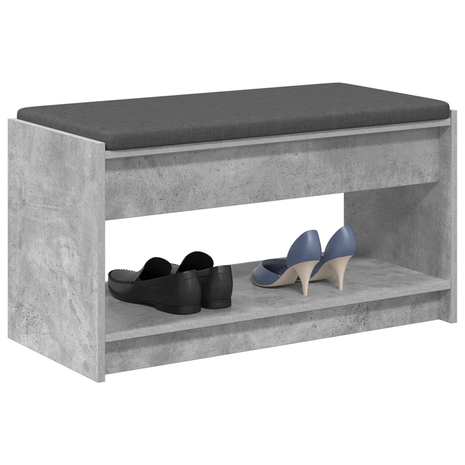 Koridoriaus suolas su pagalve Betono Pilka 83 x 38 x 45 cm
