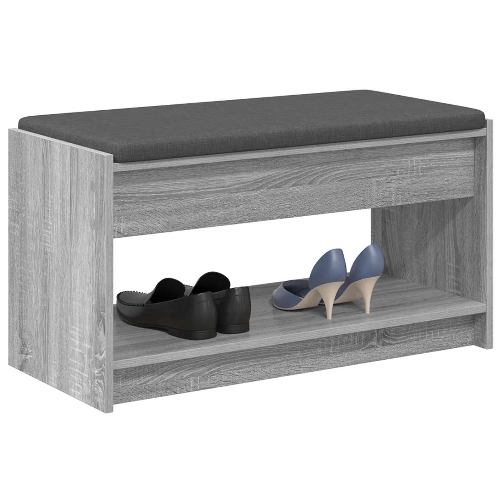Hallway Bench with Cushion Grey Sonoma 83 x 38 x 45 cm