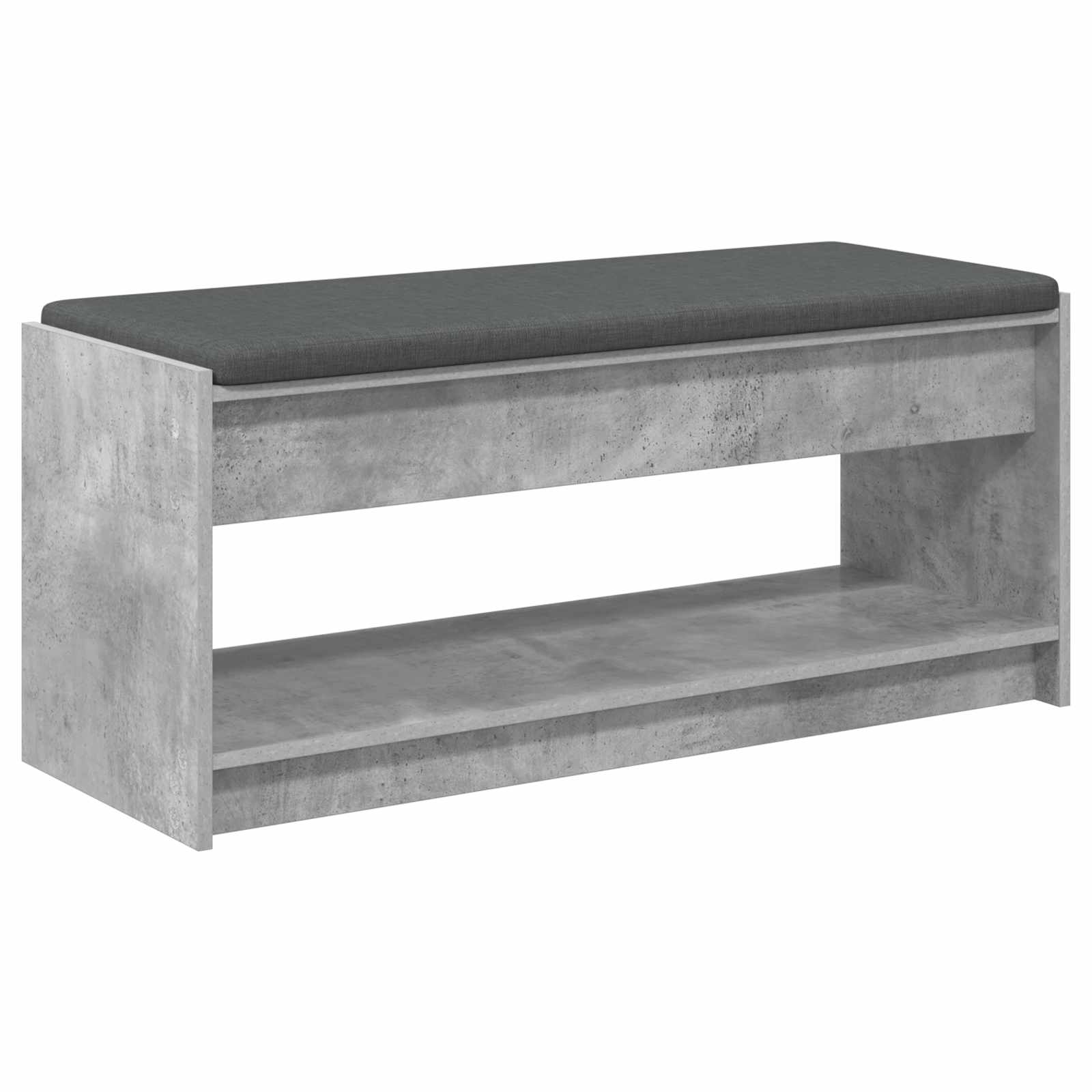 Koridoriaus suolas su pagalve Betono pilka 100 x 38 x 46 cm