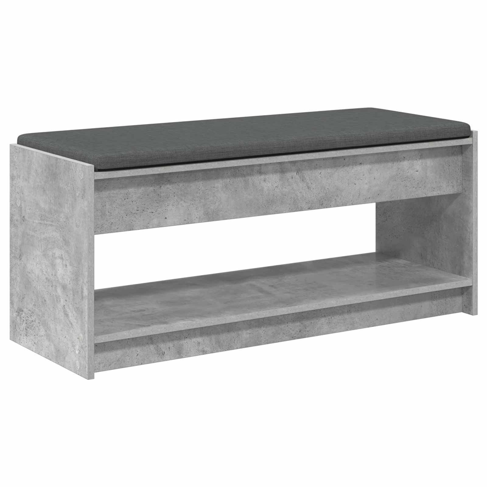 Koridoriaus suolas su pagalve Betono pilka 100 x 38 x 46 cm
