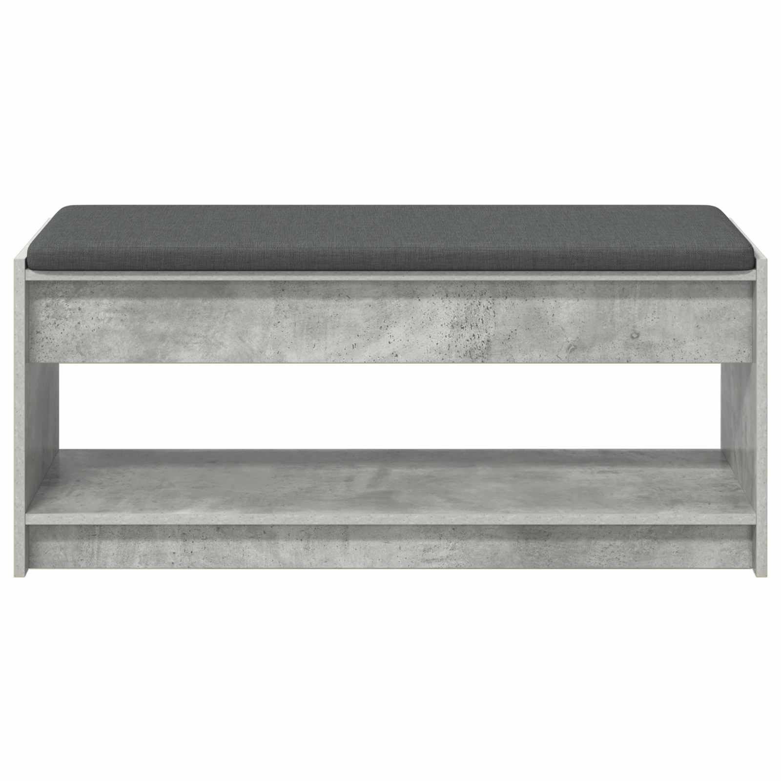 Koridoriaus suolas su pagalve Betono pilka 100 x 38 x 46 cm