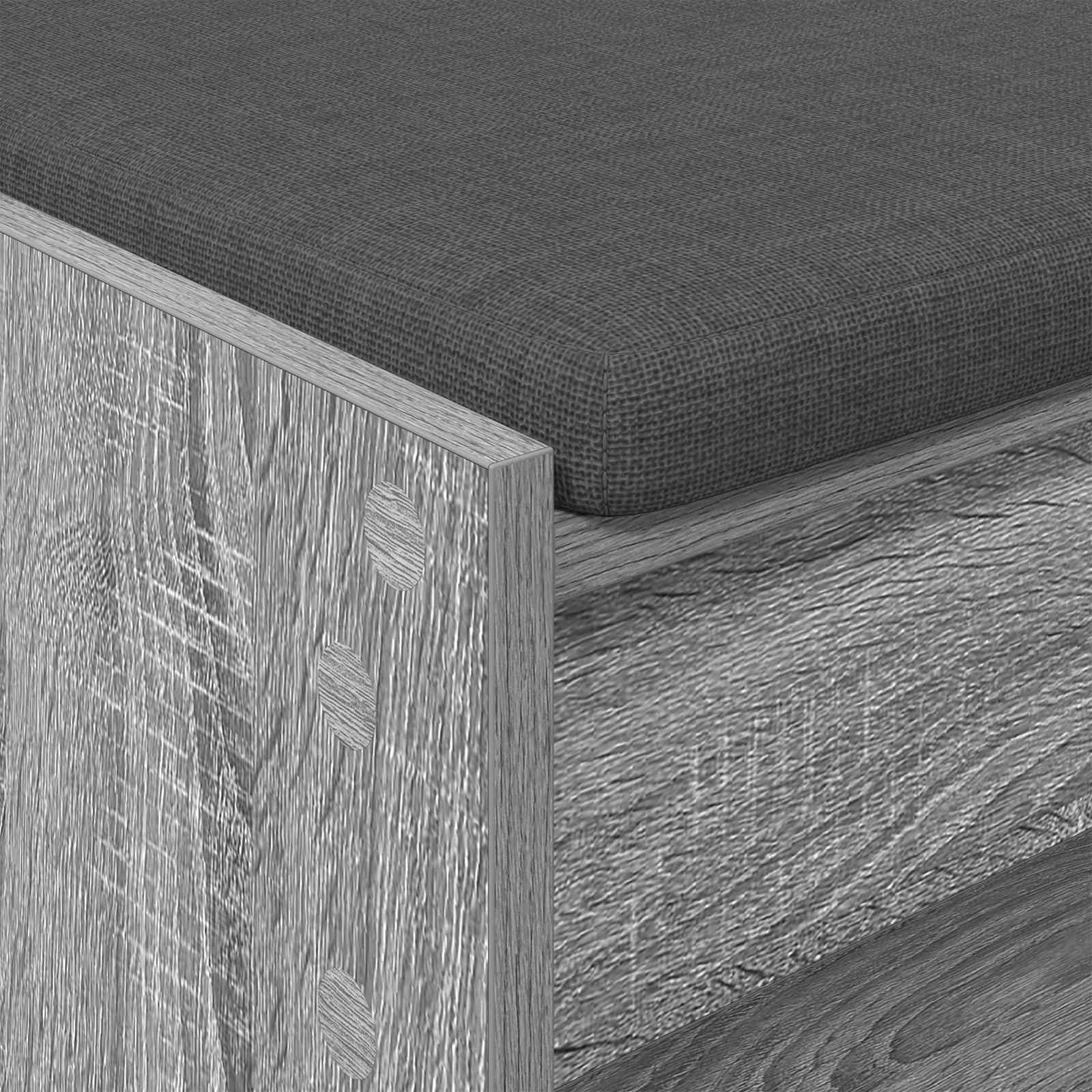 Hallway Bench with Cushion Grey Sonoma 100 x 38 x 46 cm